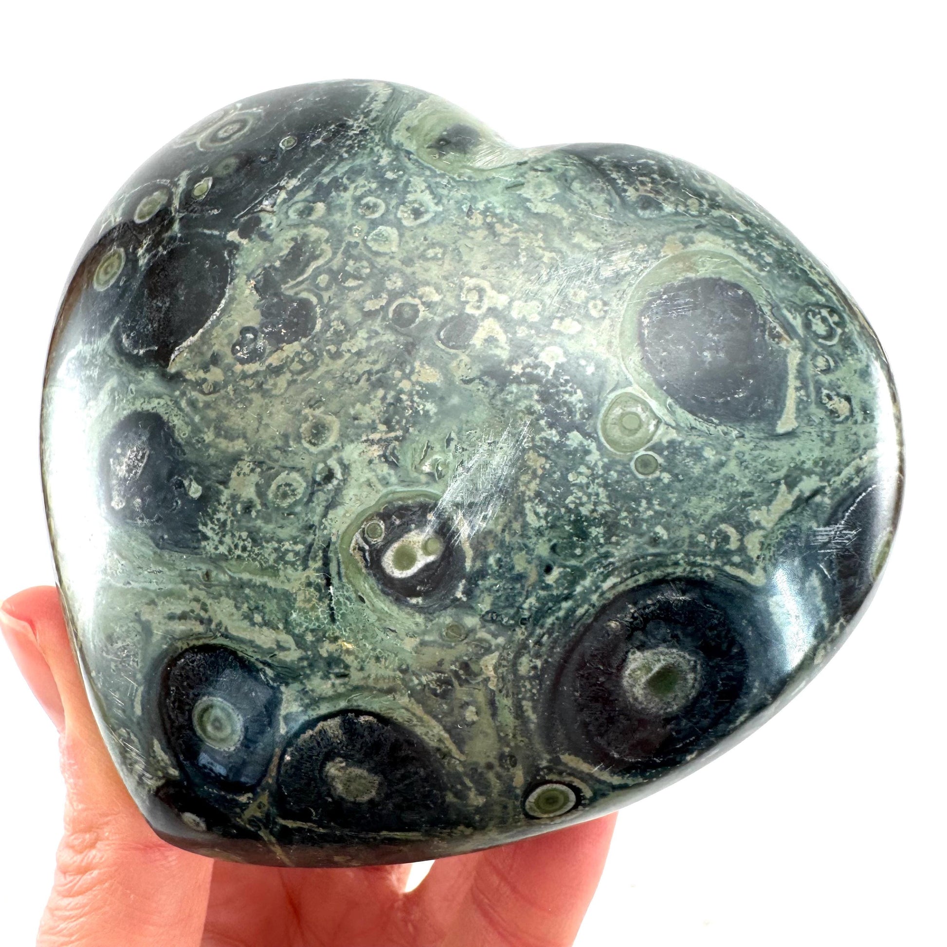 Kambaba Jasper Heart, crystal heart, heart shaped crystal, kambaba palm stone, Kambaba Jasper Palmstone