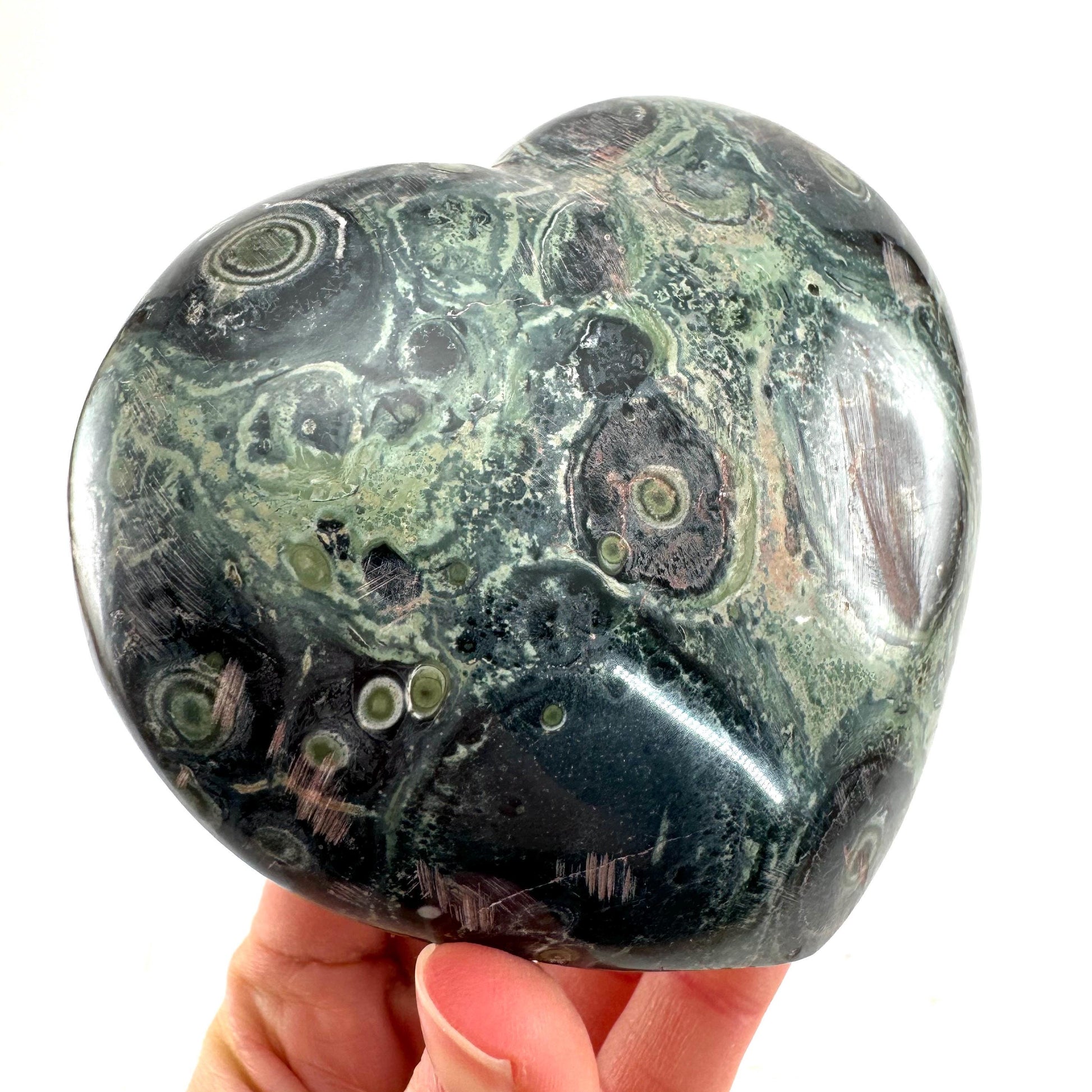 Kambaba Jasper Heart, crystal heart, heart shaped crystal, kambaba palm stone, Kambaba Jasper Palmstone