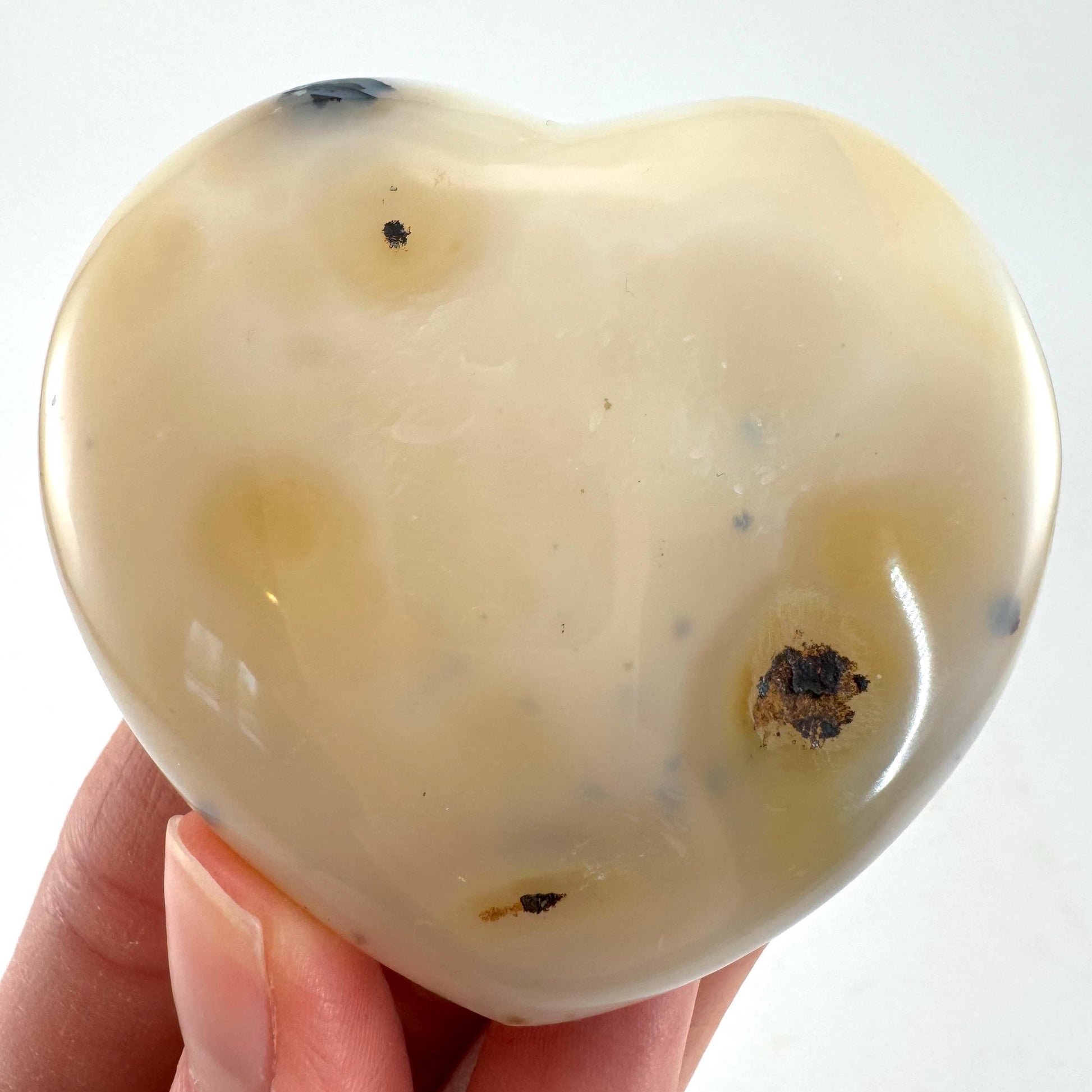 Dendritic agate heart, dendritic agate, crystal heart, dendritic agate palm stone