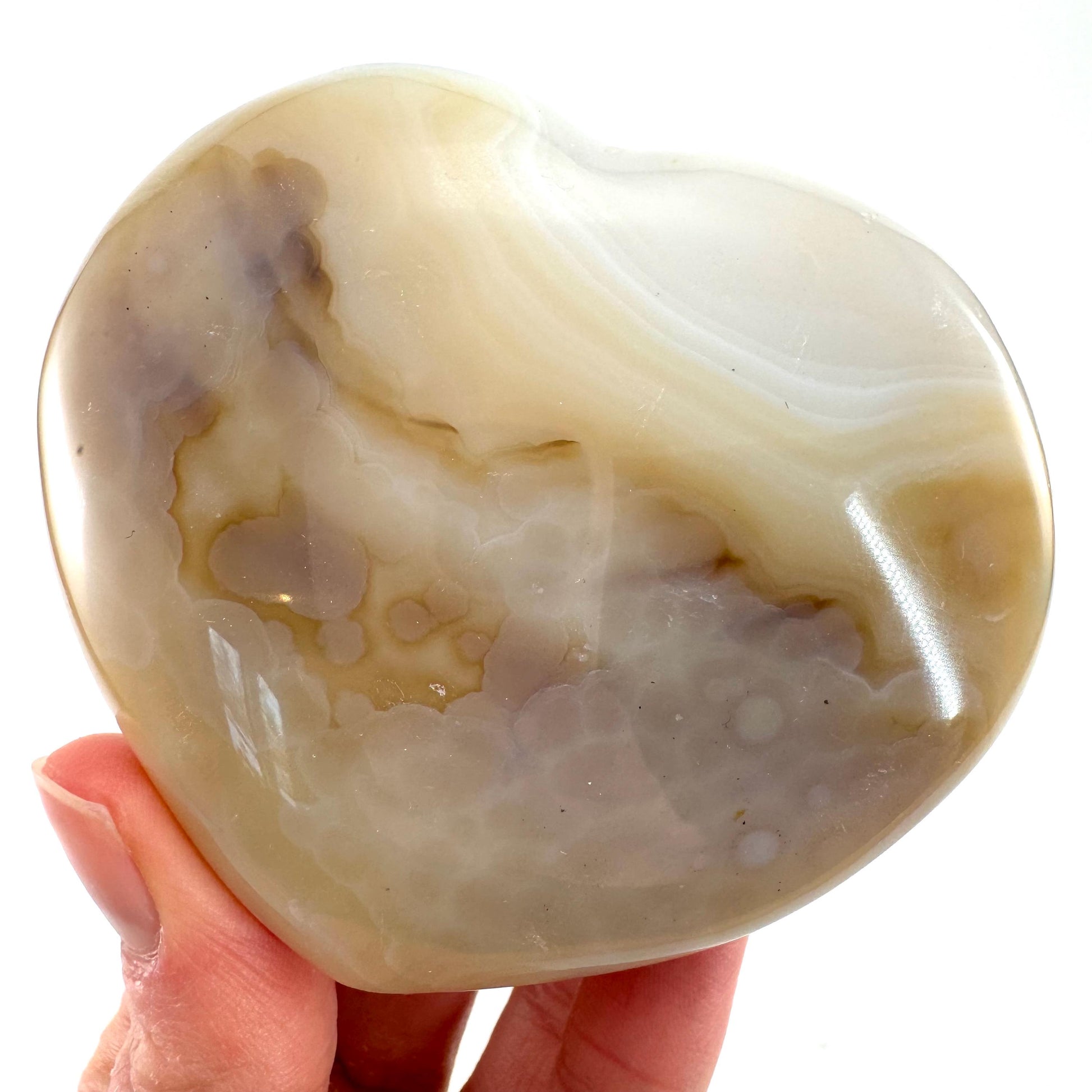 Dendritic agate heart, dendritic agate, crystal heart, dendritic agate palm stone