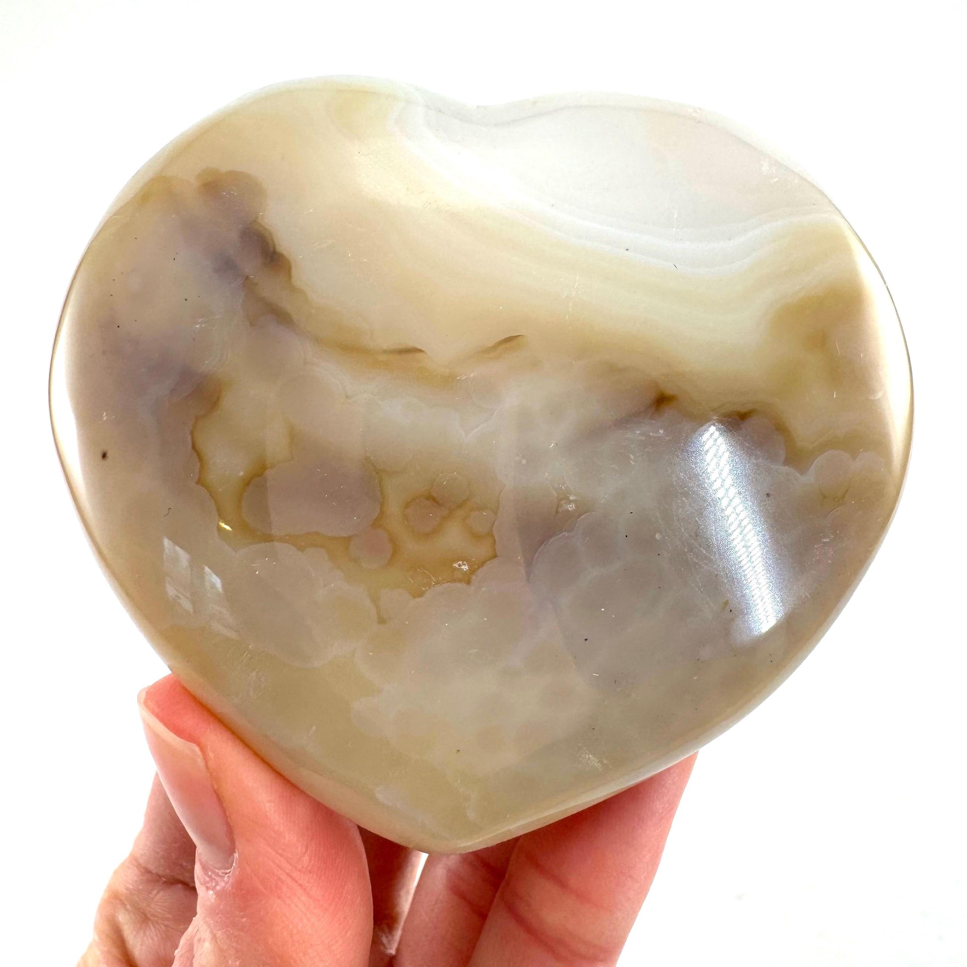 Dendritic agate heart, dendritic agate, crystal heart, dendritic agate palm stone