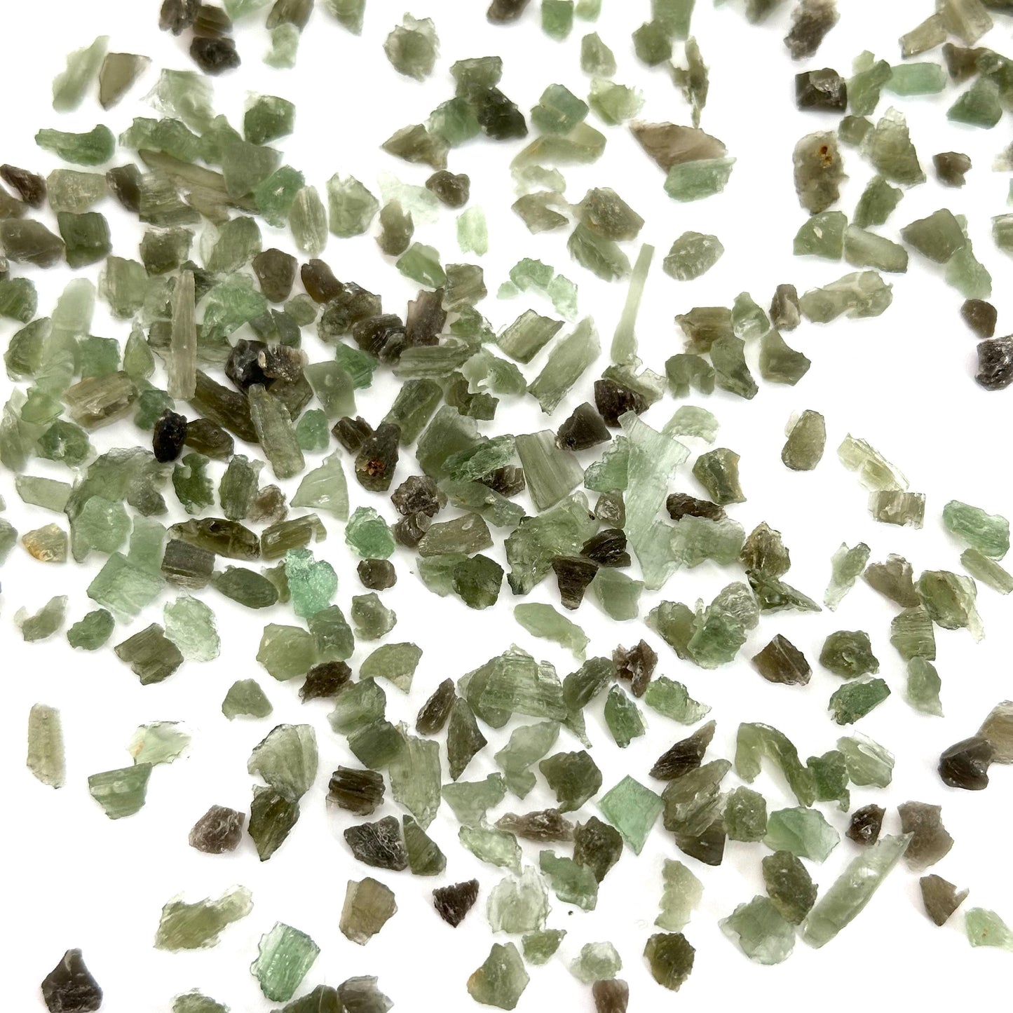 Genuine Moldavite: 1 Gram of Tiny Chips (Czech Republic) | moldavite specimen, moldavite, authentic moldavite, real moldavite
