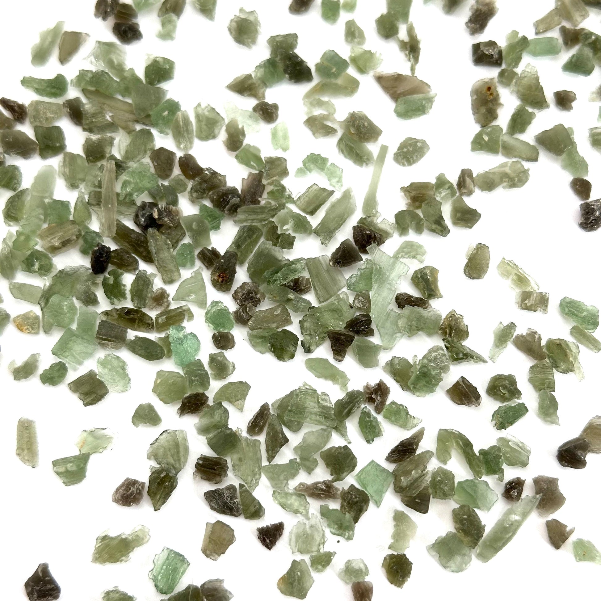 Genuine Moldavite: 1 Gram of Tiny Chips (Czech Republic) | moldavite specimen, moldavite, authentic moldavite, real moldavite