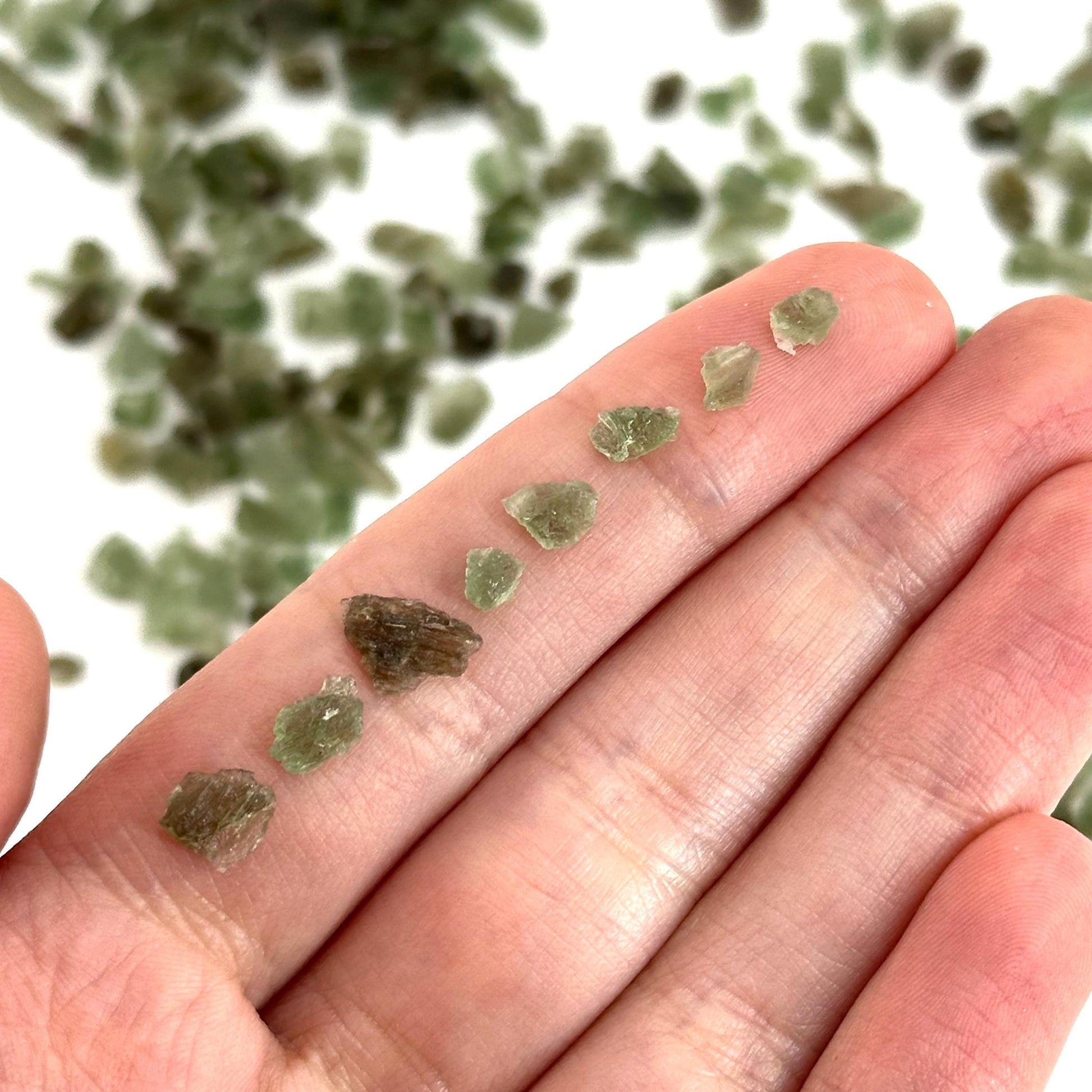Genuine Moldavite: 1 Gram of Tiny Chips (Czech Republic) | moldavite specimen, moldavite, authentic moldavite, real moldavite