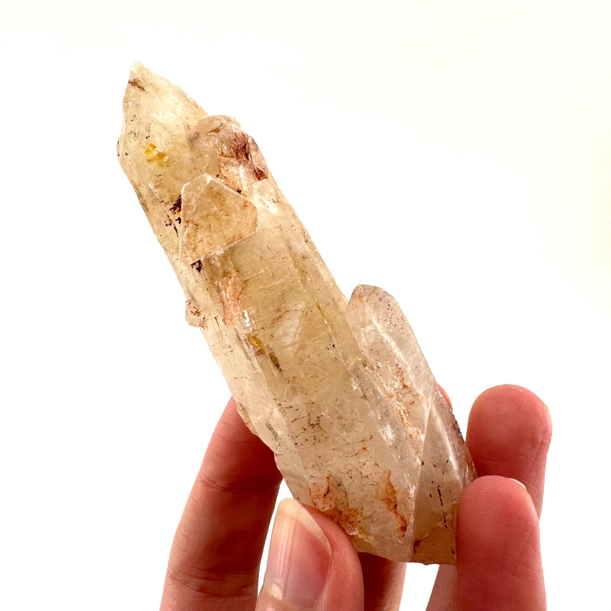 UV Reactive Petroleum Quartz Point (Madagascar) | natural petroleum quartz crystal, UV reactive crystal, enhydro quartz, firefly quartz