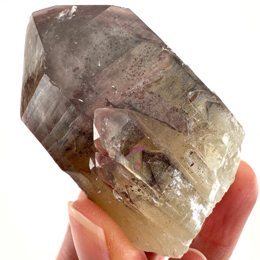 Red Hematite Quartz Cluster (Zimbabwe), quartz crystal, hematite quartz point, red phantom quartz, fire quartz