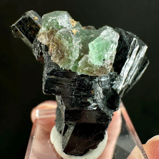 Fluorite w/ Schorl (Erongo, Namibia) | Lollipop Pocket, fluorite cluster, green fluorite, mineral specimen