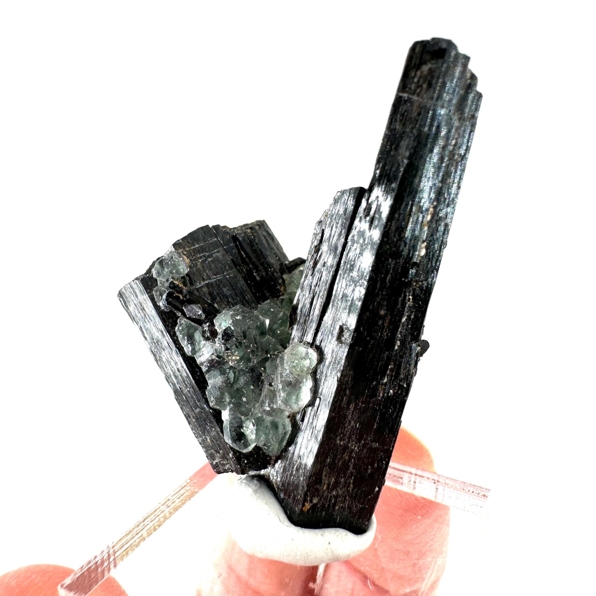 Fluorite w/ Schorl (Erongo, Namibia) | Lollipop Pocket, fluorite cluster, green fluorite, mineral specimen
