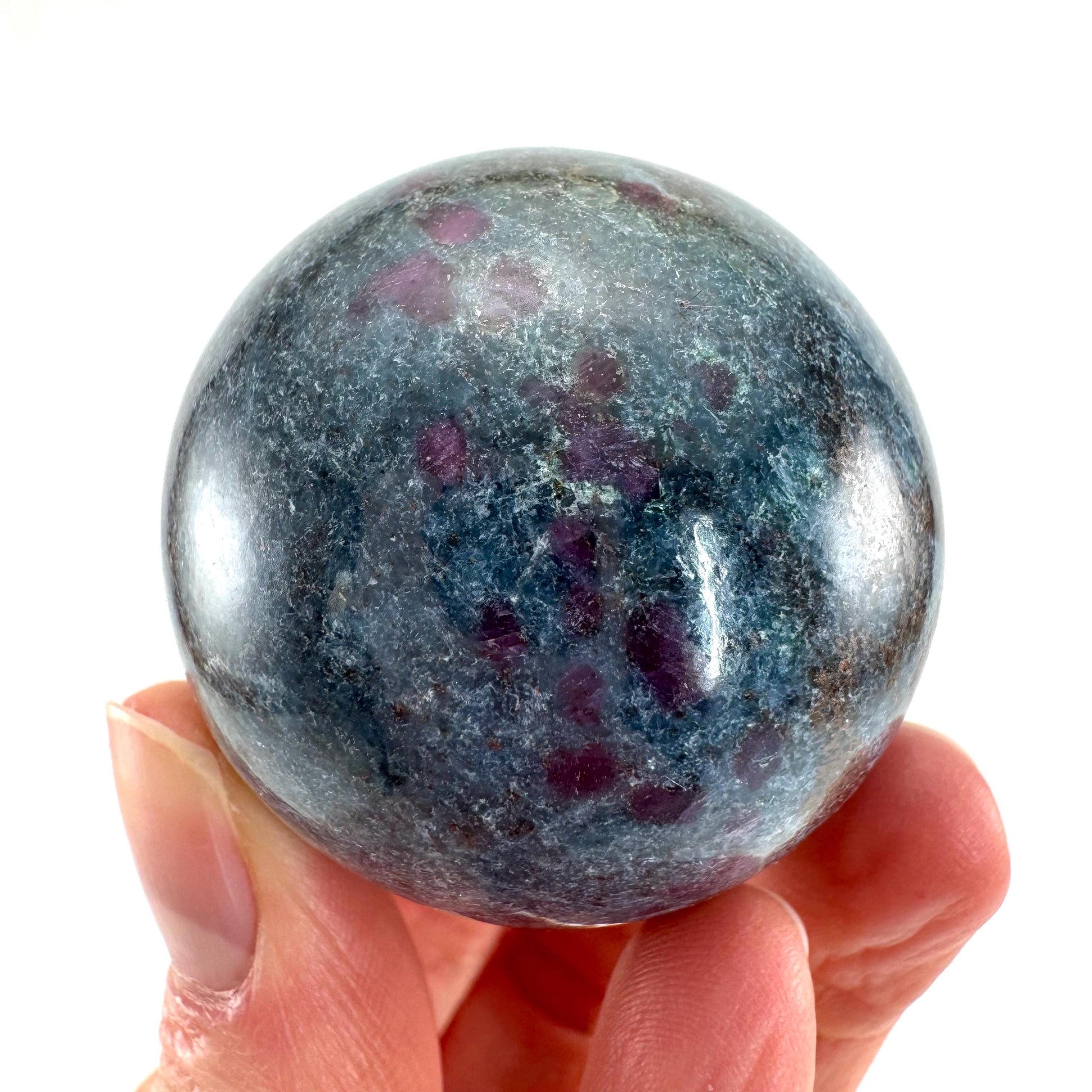 Ruby in Kyanite Sphere (UV Reactive) | Ruby Kyanite crystal ball, polished Kyanite, crystal ball, crystal sphere