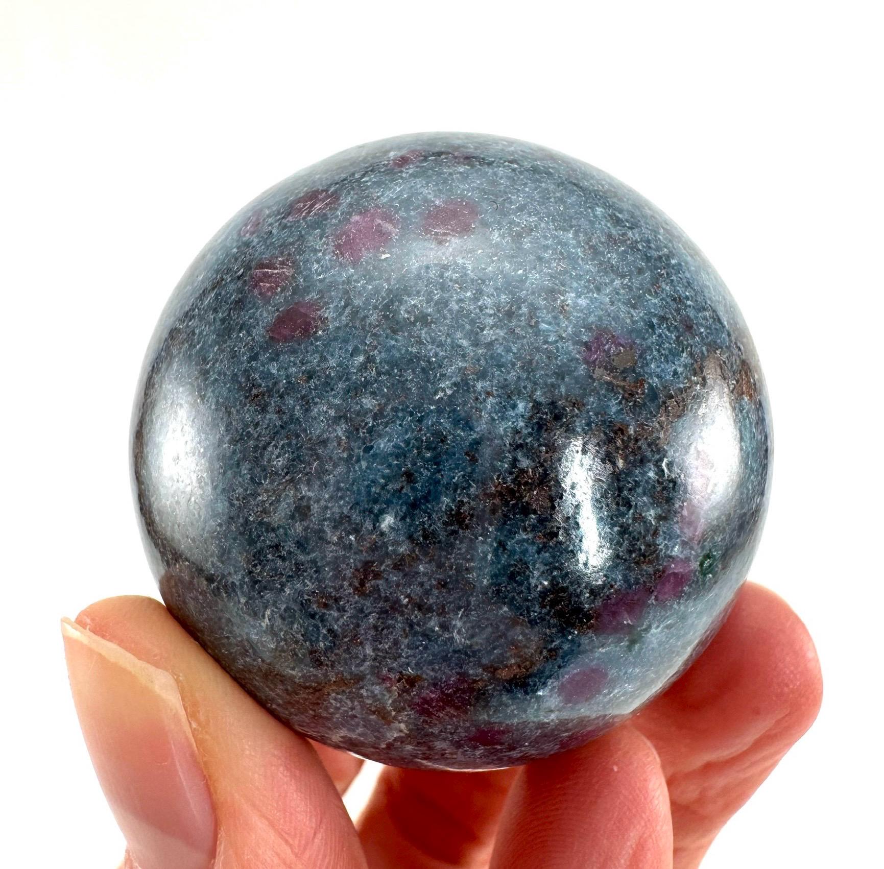 Ruby in Kyanite Sphere (UV Reactive) | Ruby Kyanite crystal ball, polished Kyanite, crystal ball, crystal sphere