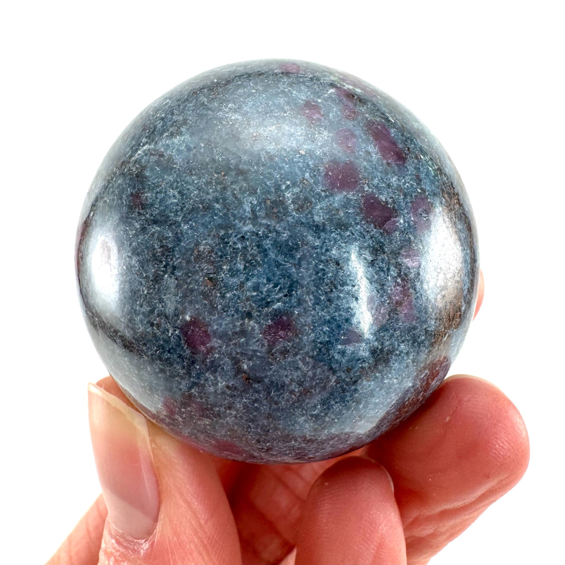 Ruby in Kyanite Sphere (UV Reactive) | Ruby Kyanite crystal ball, polished Kyanite, crystal ball, crystal sphere
