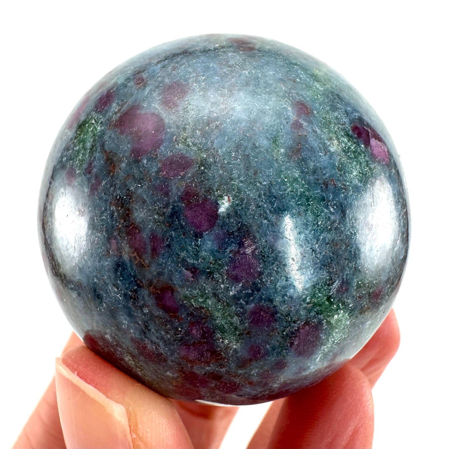 Ruby in Kyanite Sphere (UV Reactive) | Ruby Kyanite crystal ball, polished Kyanite, crystal ball, crystal sphere