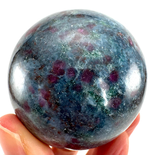 Ruby in Kyanite Sphere (UV Reactive) | Ruby Kyanite crystal ball, polished Kyanite, crystal ball, crystal sphere