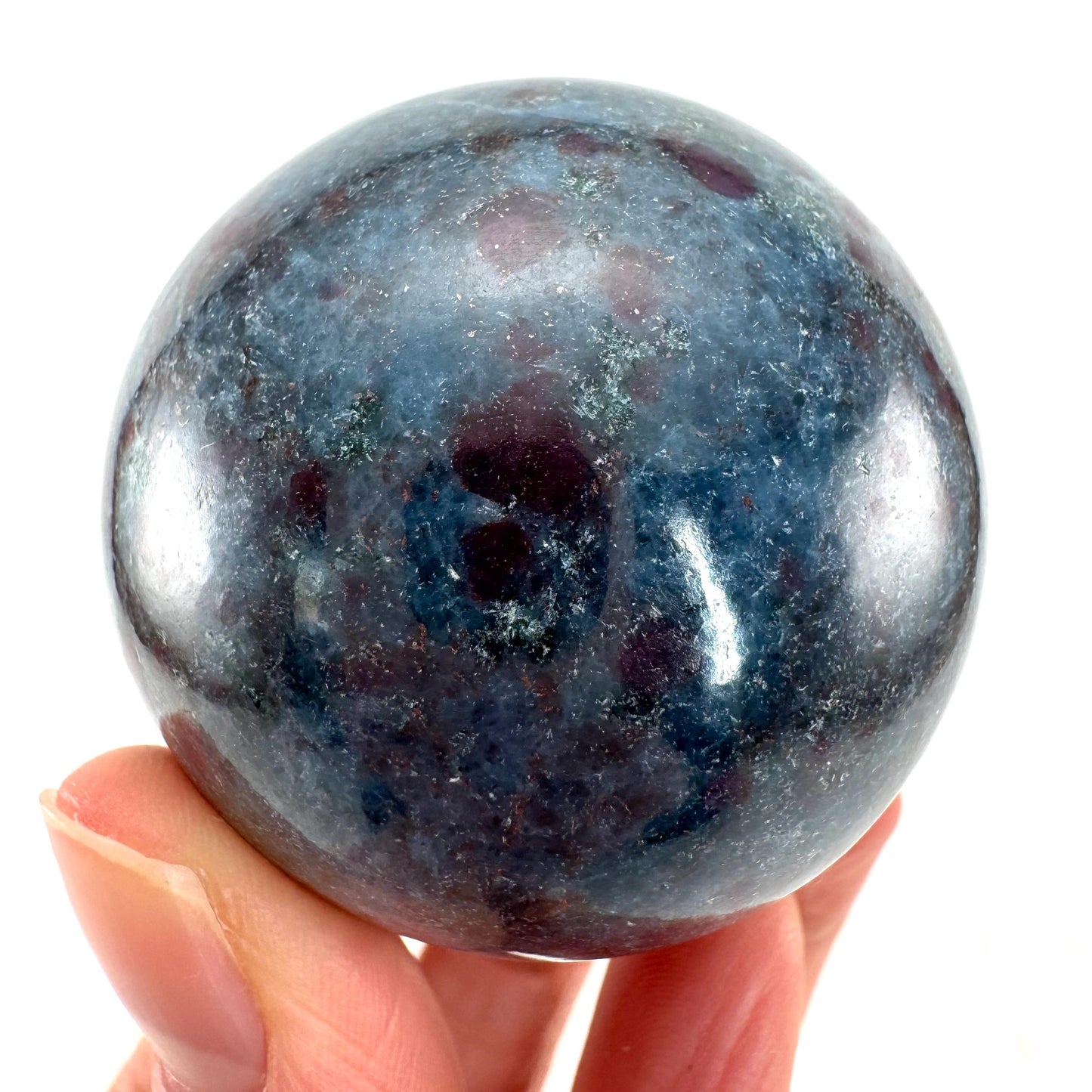 Ruby in Kyanite Sphere (UV Reactive) | Ruby Kyanite crystal ball, polished Kyanite, crystal ball, crystal sphere