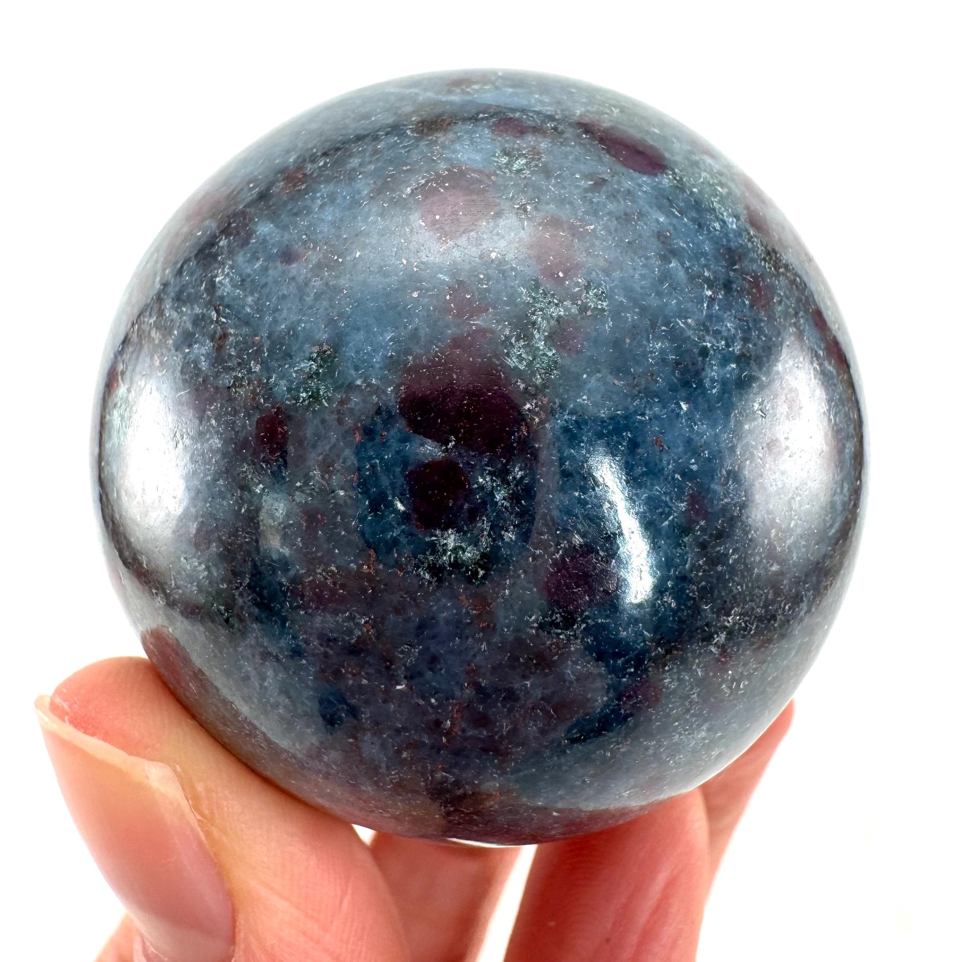 Ruby in Kyanite Sphere (UV Reactive) | Ruby Kyanite crystal ball, polished Kyanite, crystal ball, crystal sphere