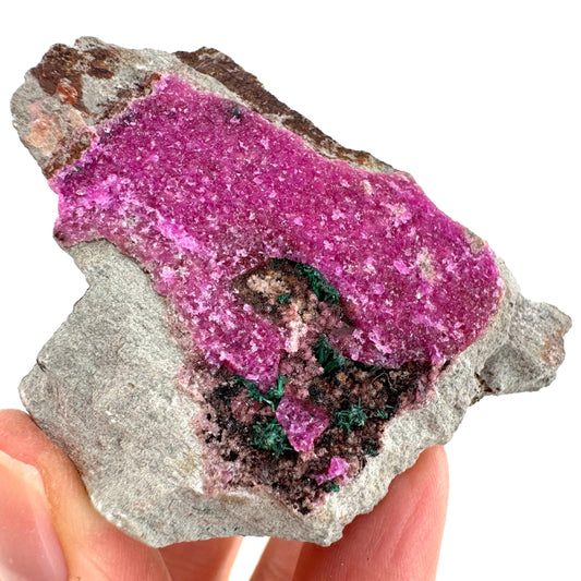 Sparkly Cobalto Calcite & Malachite Specimen (Congo), cobalto calcite, cobaltoan calcite, salrose