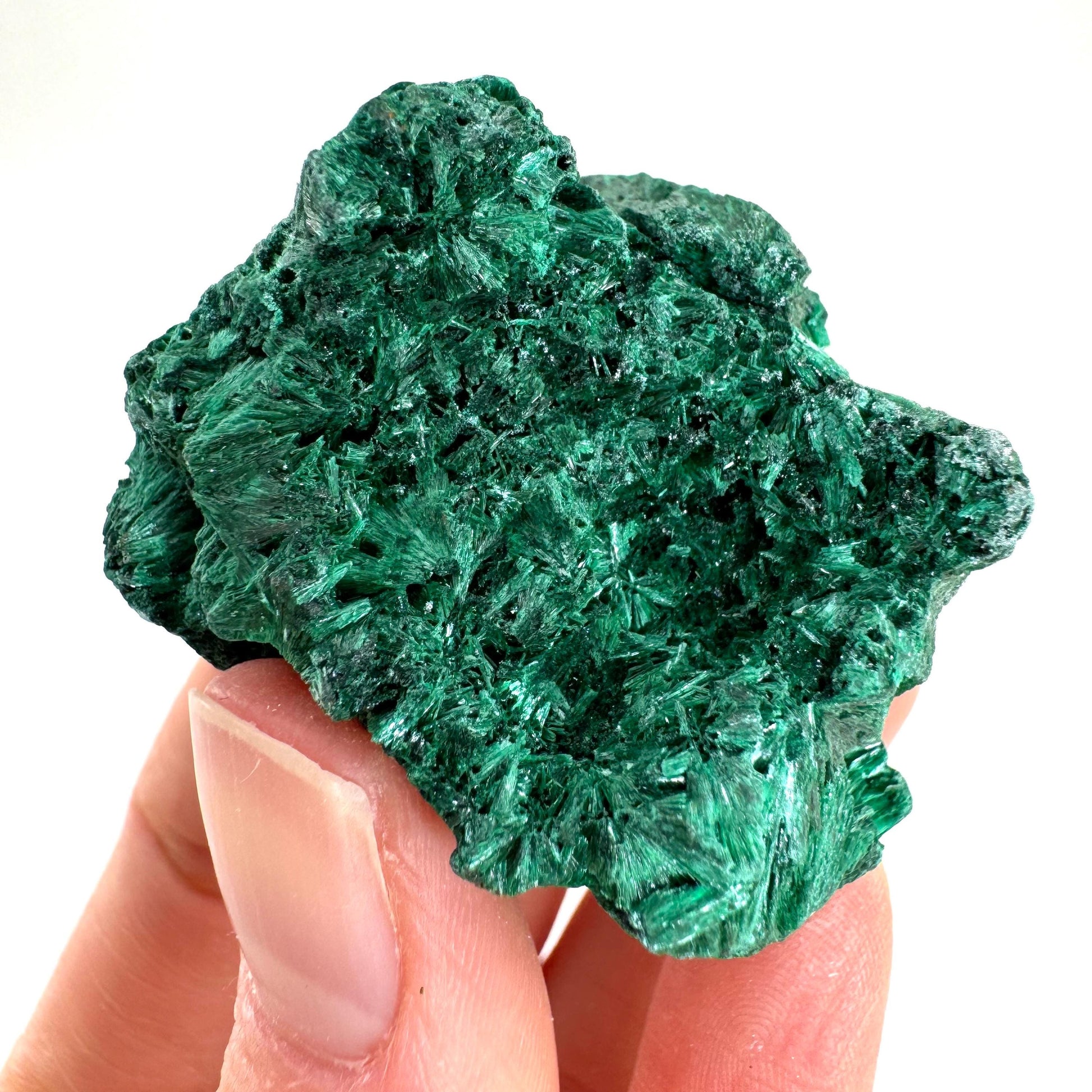 Fibrous Velvet Malachite Specimen (Congo), natural malachite, velvet malachite, malachite crystal