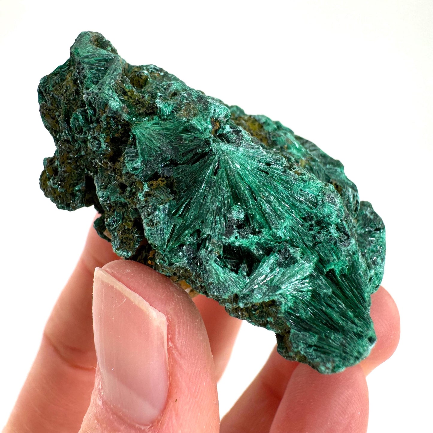 Fibrous Velvet Malachite Specimen (Congo), natural malachite, velvet malachite, malachite crystal