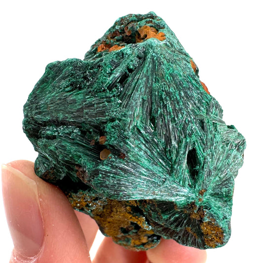 Fibrous Velvet Malachite Specimen (Congo), natural malachite, velvet malachite, malachite crystal
