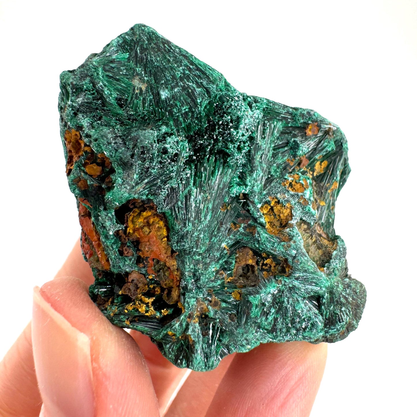 Fibrous Velvet Malachite Specimen (Congo), natural malachite, velvet malachite, malachite crystal
