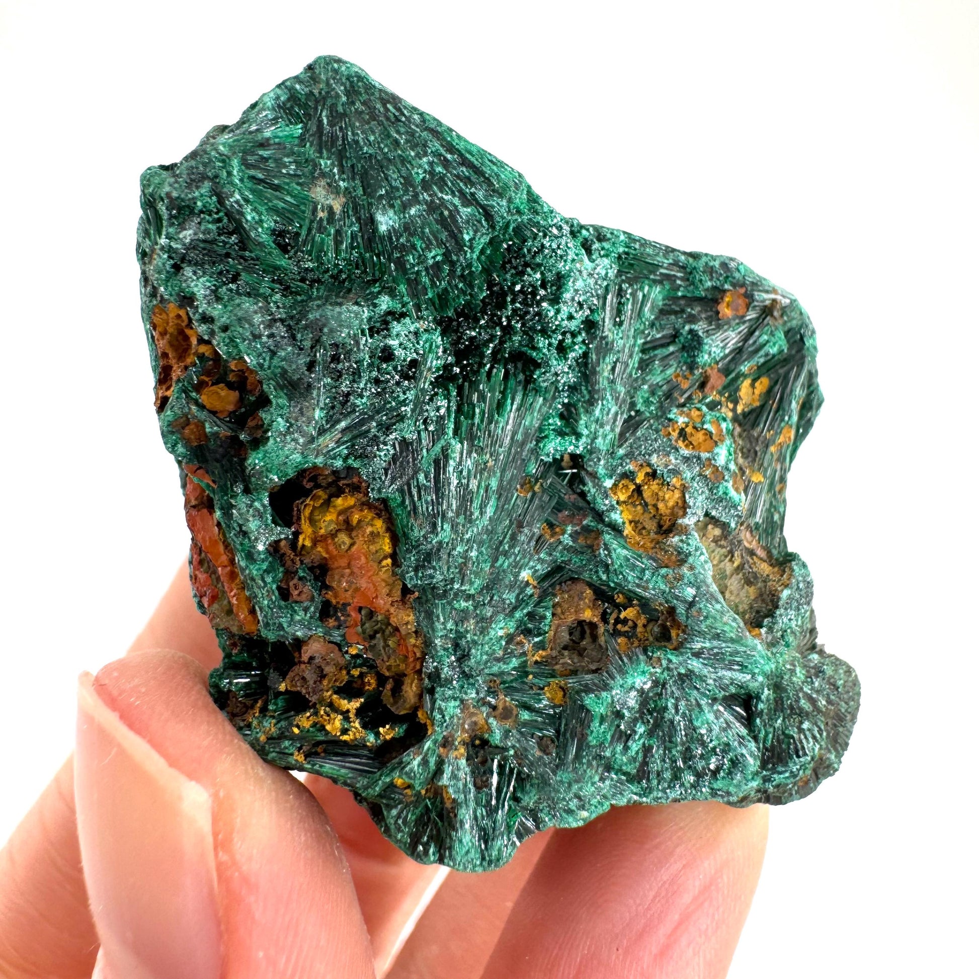 Fibrous Velvet Malachite Specimen (Congo), natural malachite, velvet malachite, malachite crystal