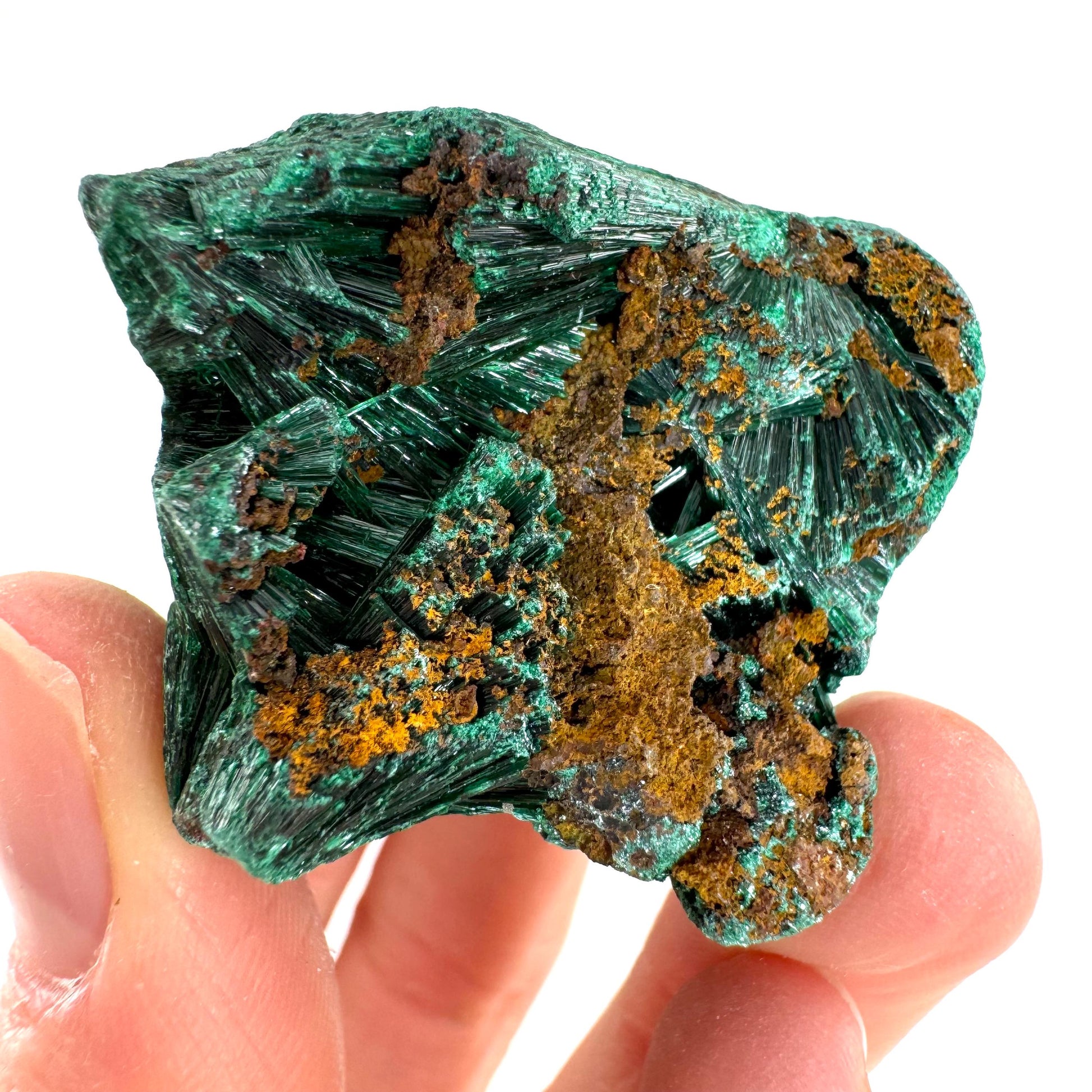 Fibrous Velvet Malachite Specimen (Congo), natural malachite, velvet malachite, malachite crystal