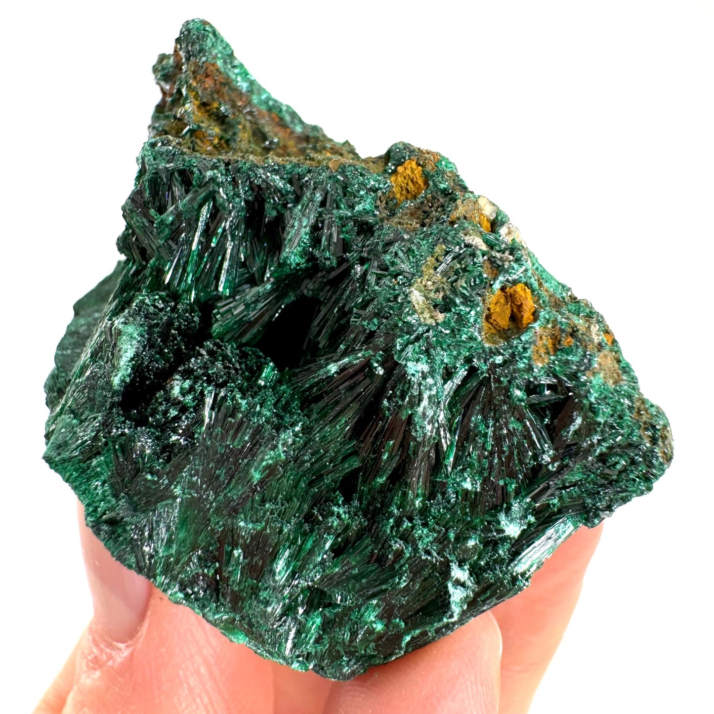 Fibrous Velvet Malachite Specimen (Congo), natural malachite, velvet malachite, malachite crystal