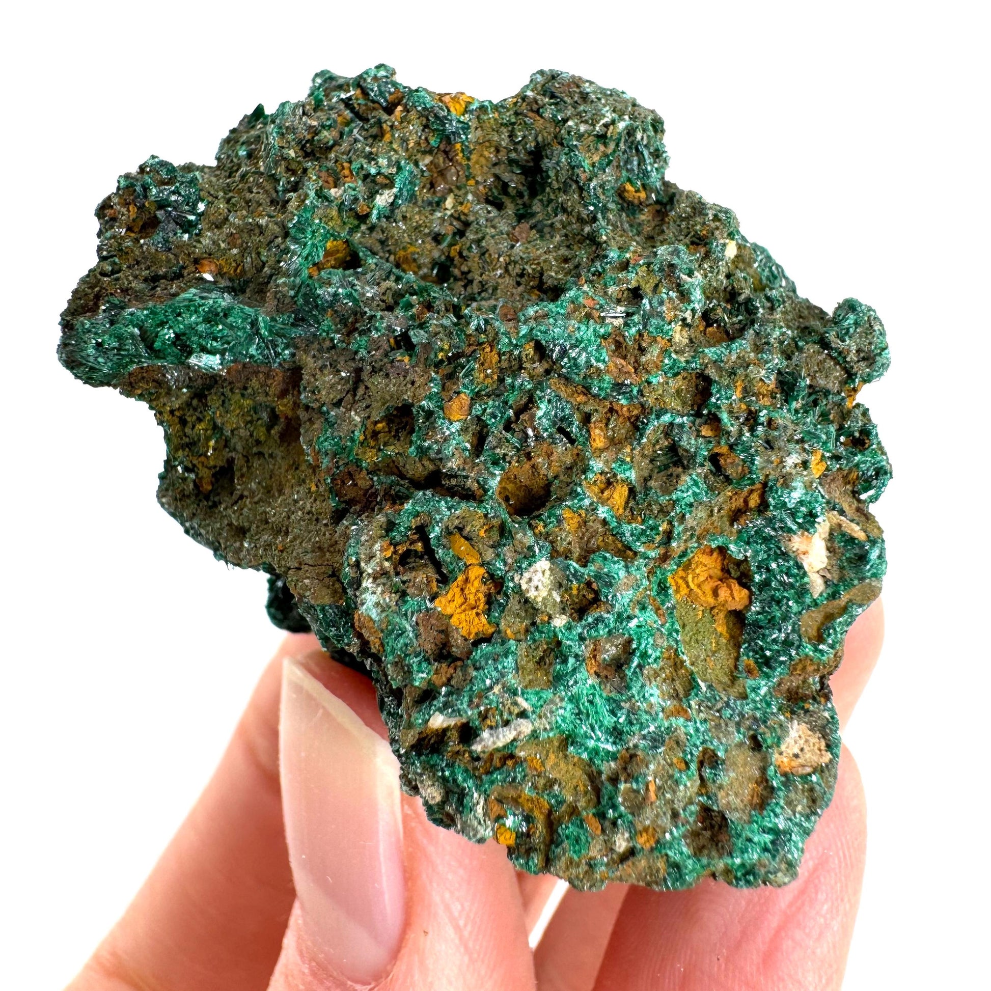 Fibrous Velvet Malachite Specimen (Congo), natural malachite, velvet malachite, malachite crystal