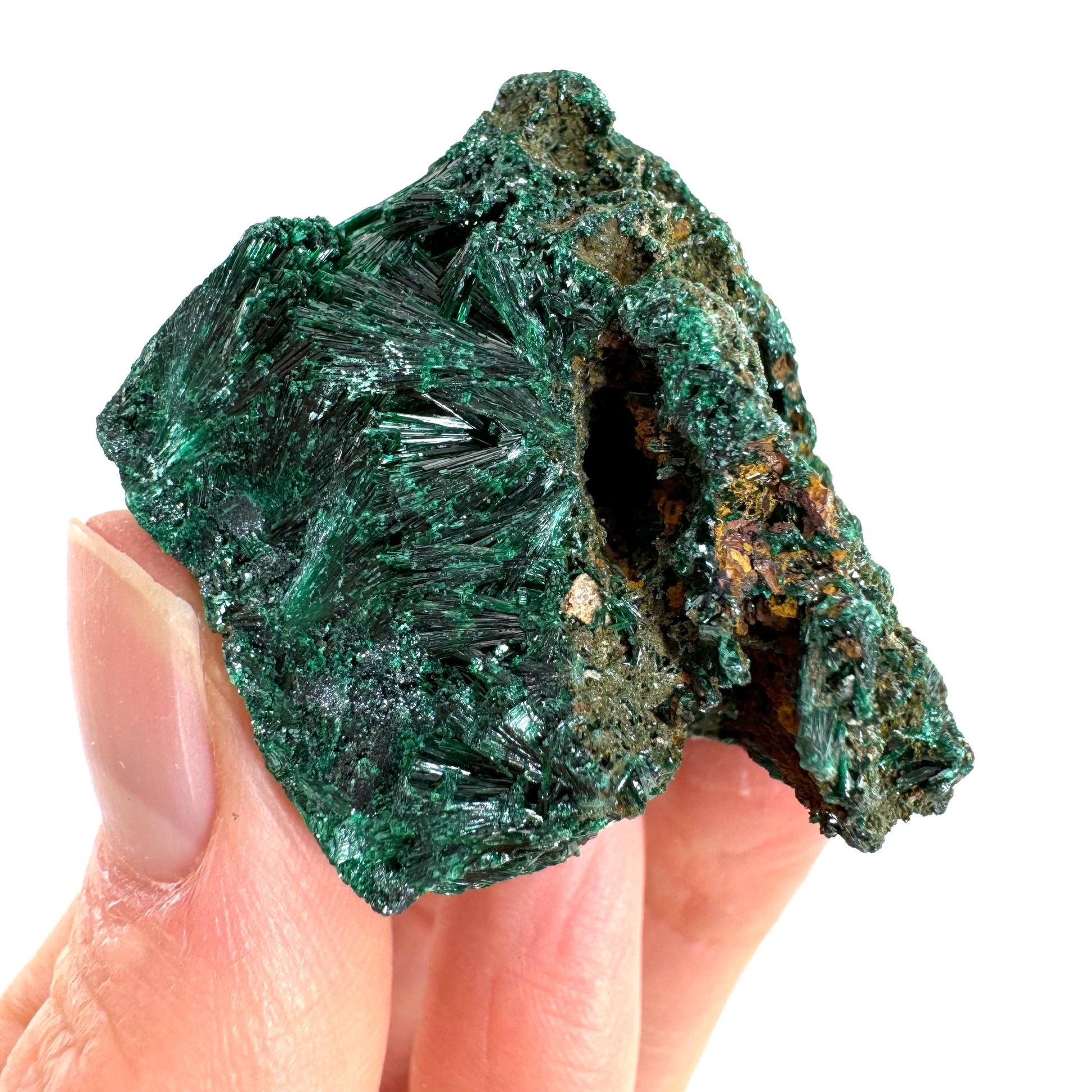 Fibrous Velvet Malachite Specimen (Congo), natural malachite, velvet malachite, malachite crystal