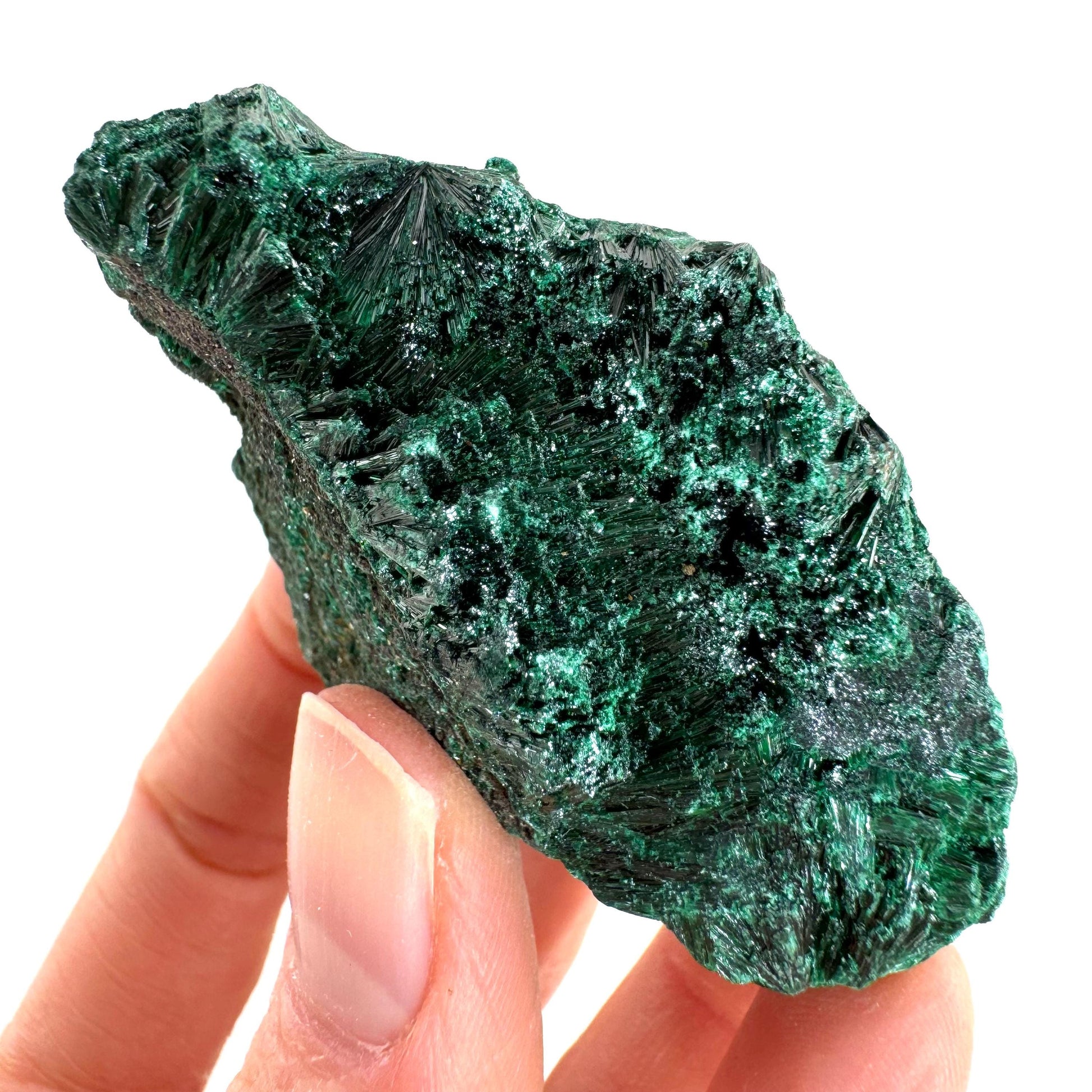 Fibrous Velvet Malachite Specimen (Congo), natural malachite, velvet malachite, malachite crystal