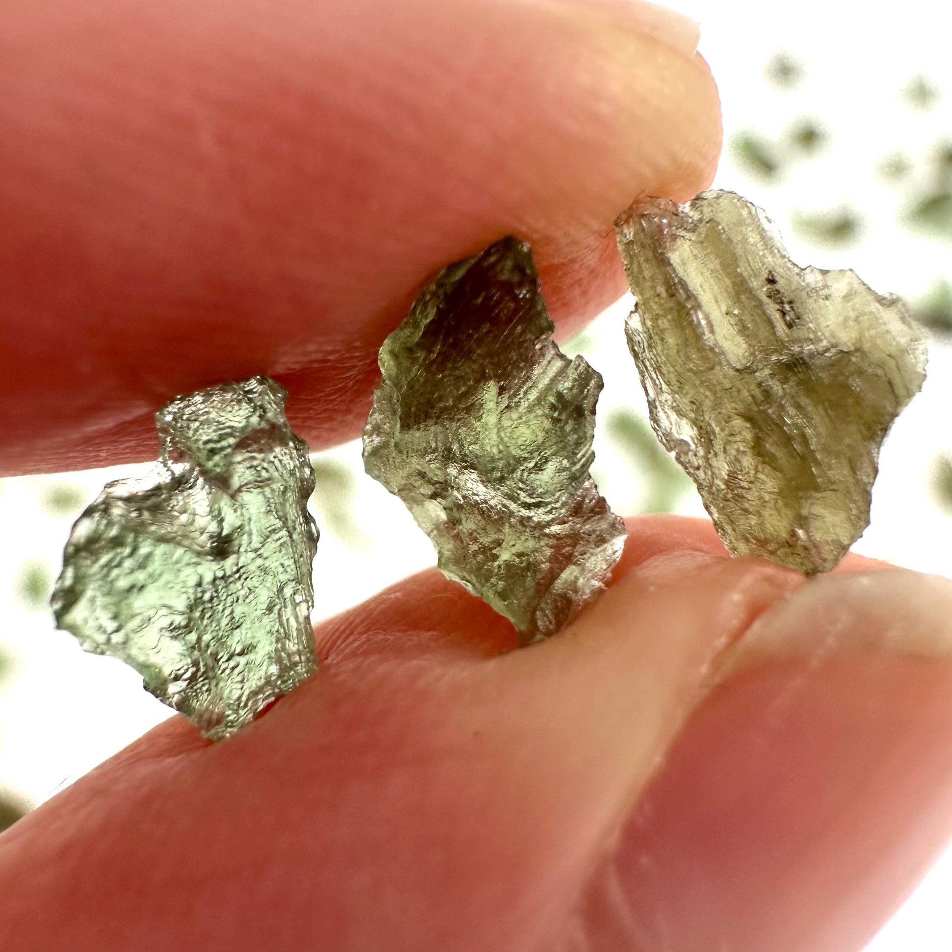 Genuine Moldavite: 1 Gram of Tiny Chips (Czech Republic) | moldavite specimen, moldavite, authentic moldavite, real moldavite