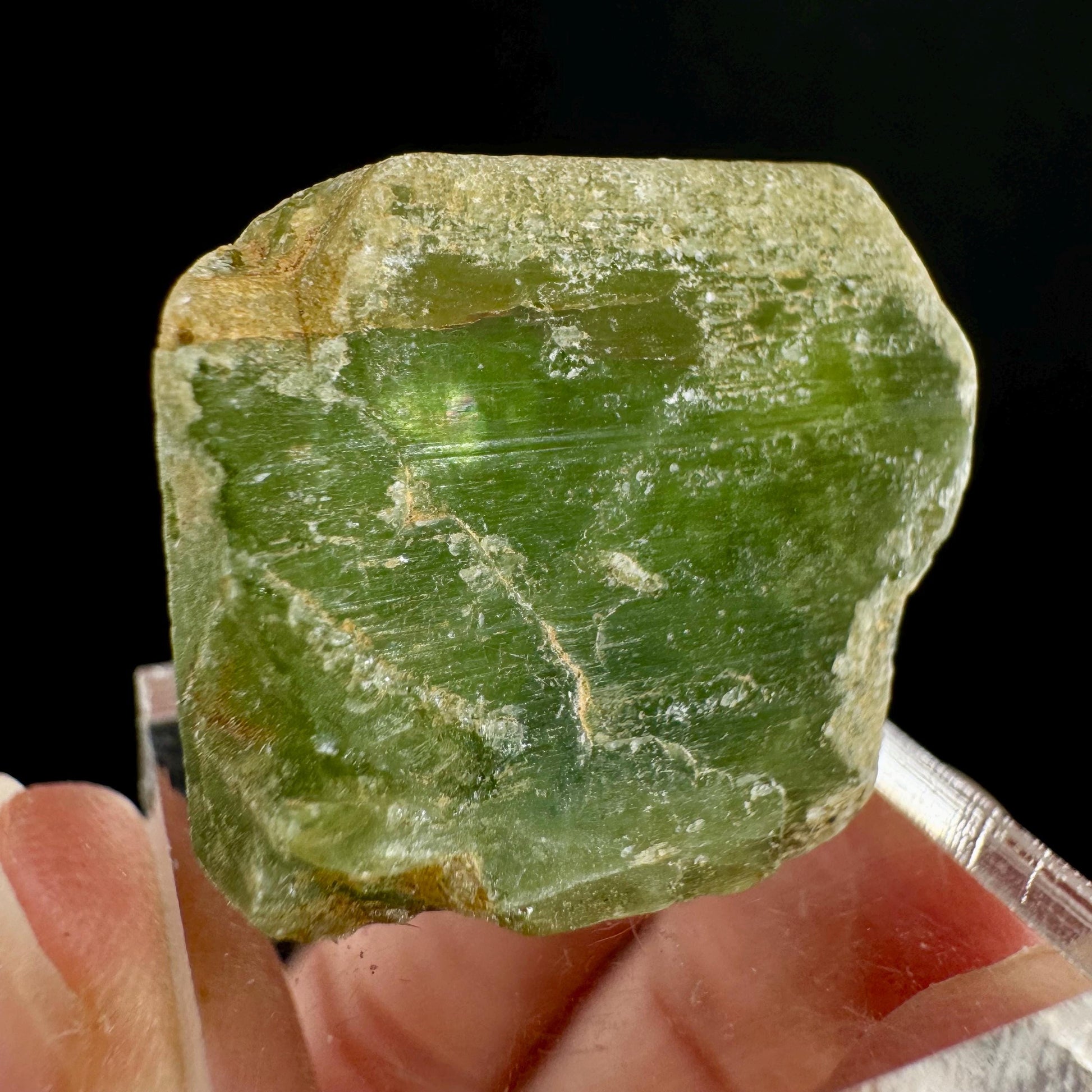 Naturally terminated peridot crystal (Pakistan) | raw peridot, natural peridot, peridot crystal, peridot point