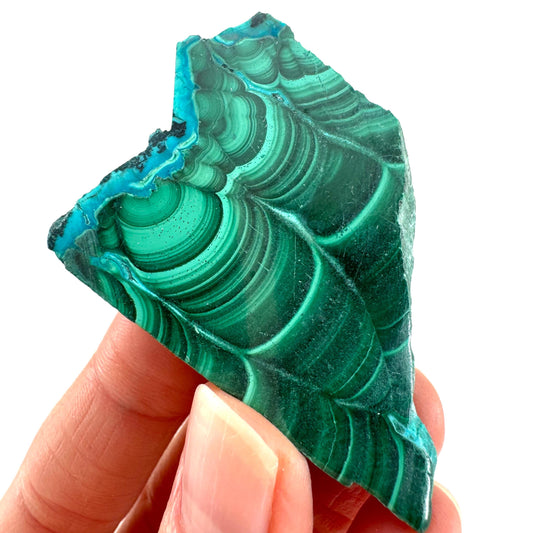 Malachite & Chrysocolla Slice (Congo), natural malachite, malachite slice, malachite slab, malacolla slice, polished malachite