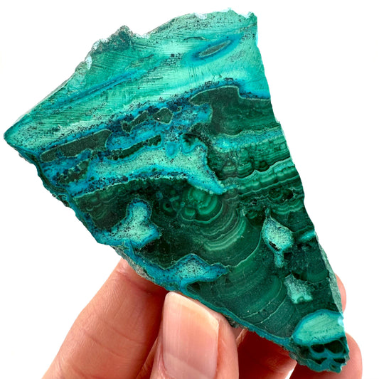 Malachite & Chrysocolla Slice (Congo), natural malachite, malachite slice, malachite slab, malacolla slice, polished malachite