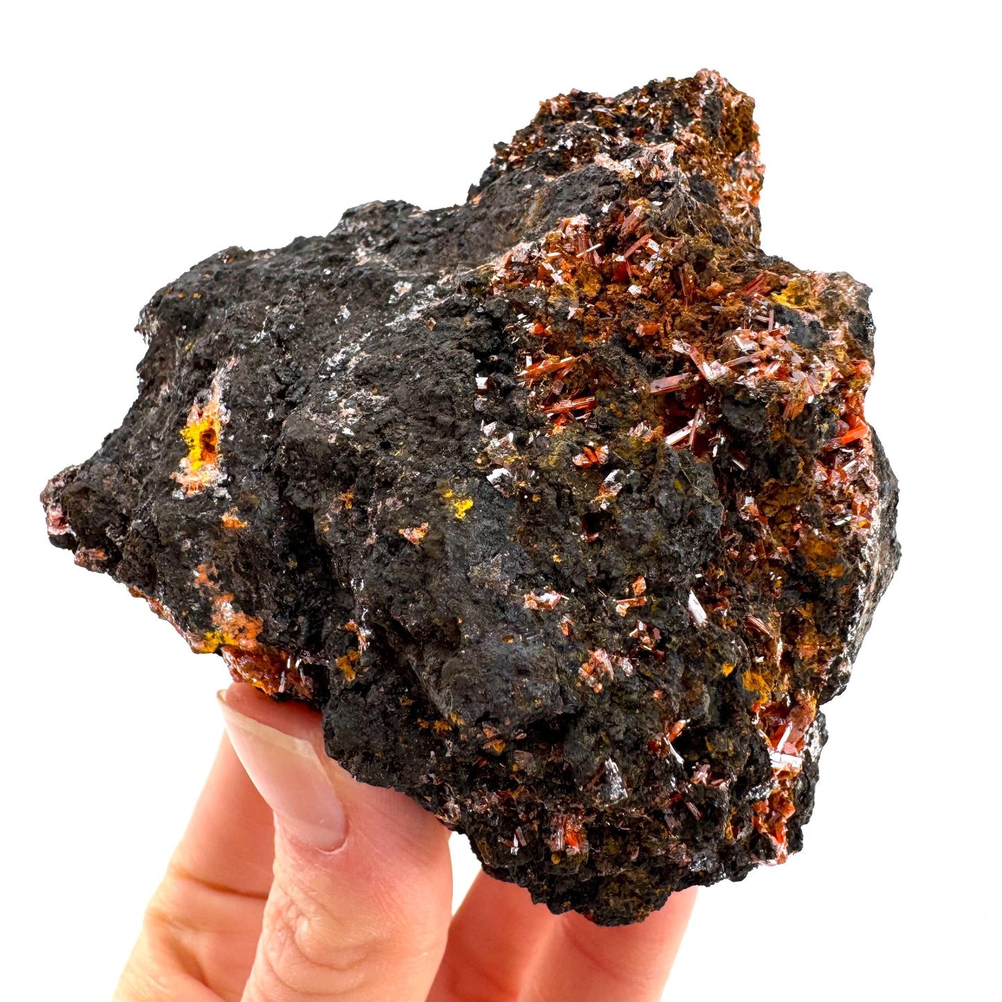 Crocoite Specimen (Australia), raw crocoite, crocoite crystal, orange crocoite, mineral specimen, rare minerals