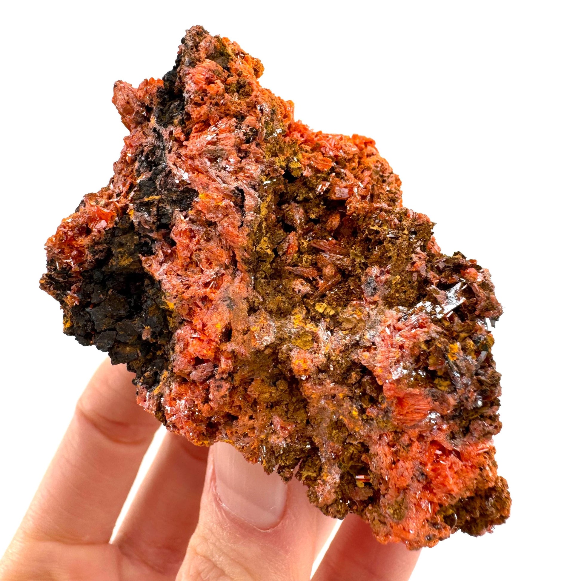 Crocoite Specimen (Australia), raw crocoite, crocoite crystal, orange crocoite, mineral specimen, rare minerals