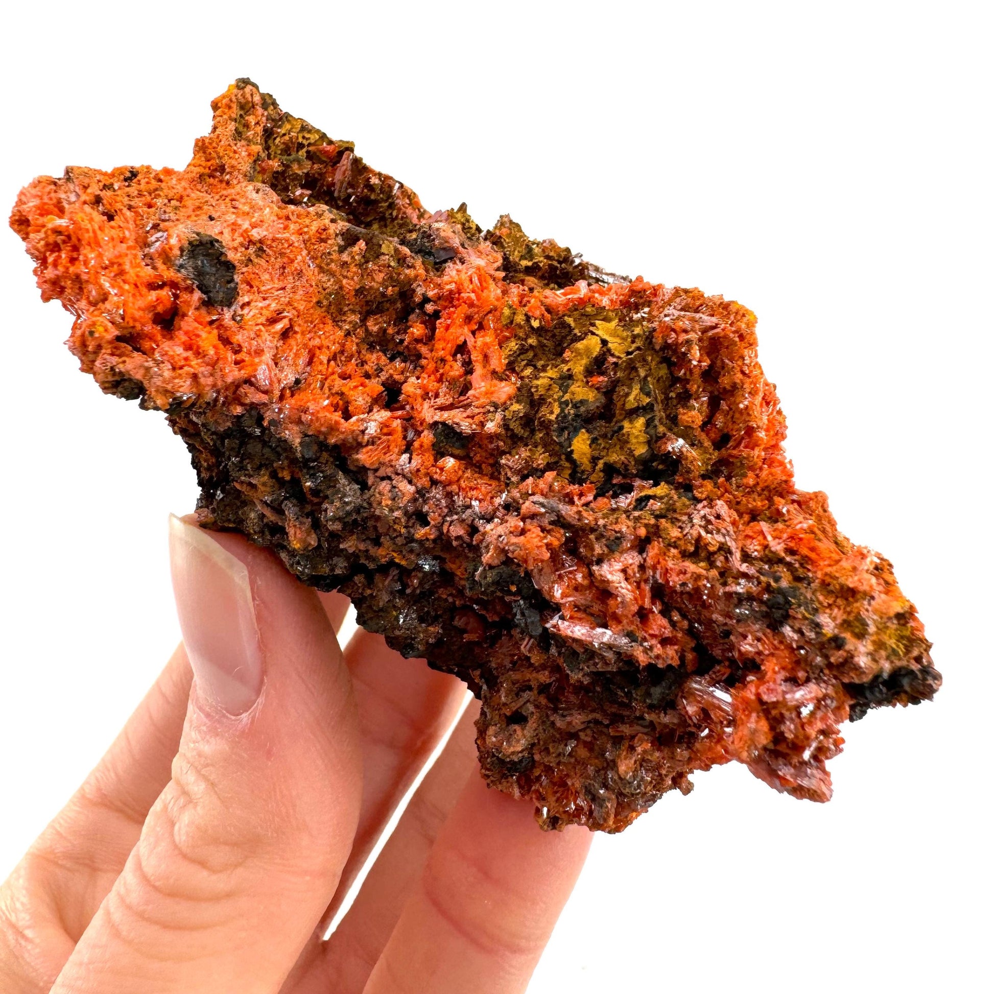 Crocoite Specimen (Australia), raw crocoite, crocoite crystal, orange crocoite, mineral specimen, rare minerals