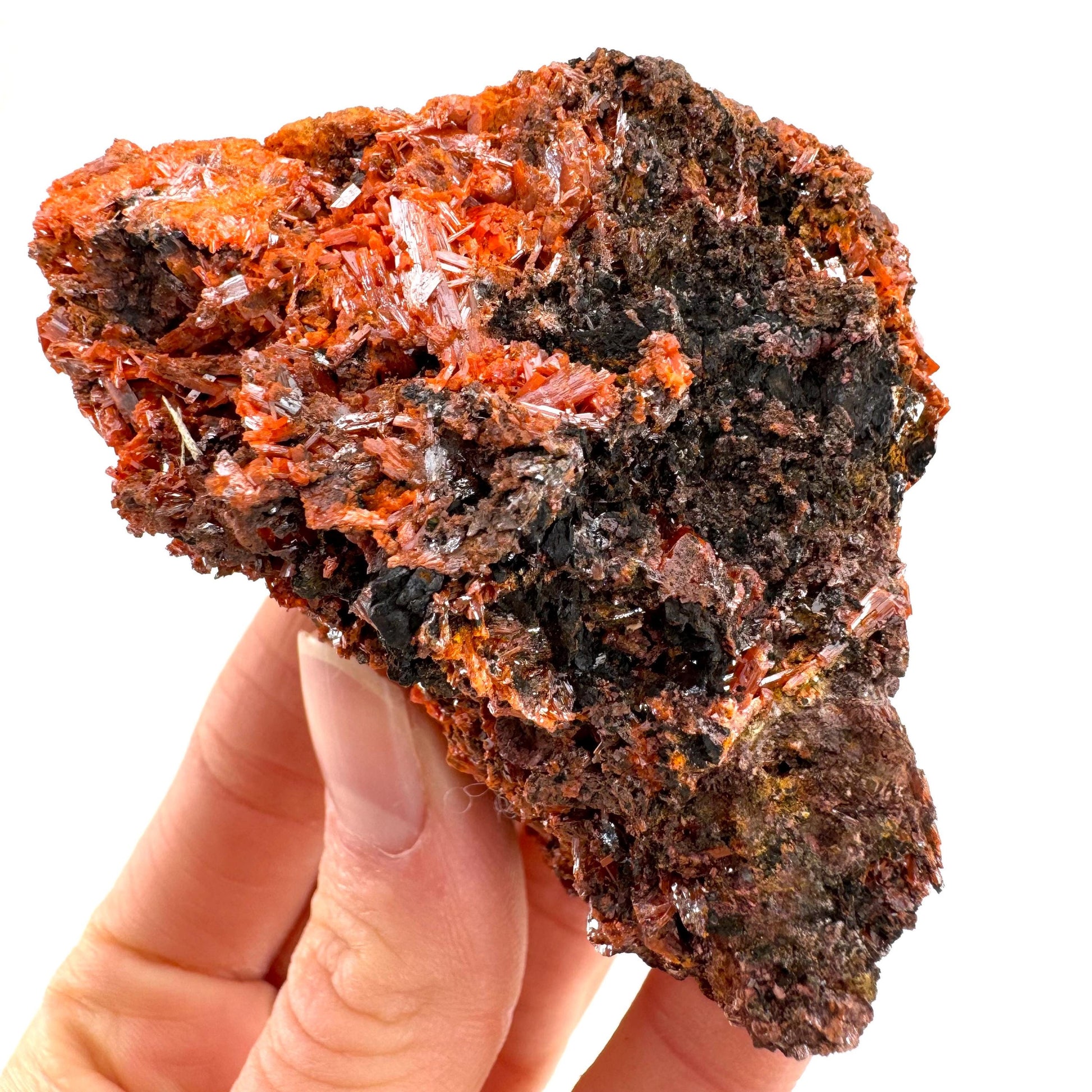 Crocoite Specimen (Australia), raw crocoite, crocoite crystal, orange crocoite, mineral specimen, rare minerals