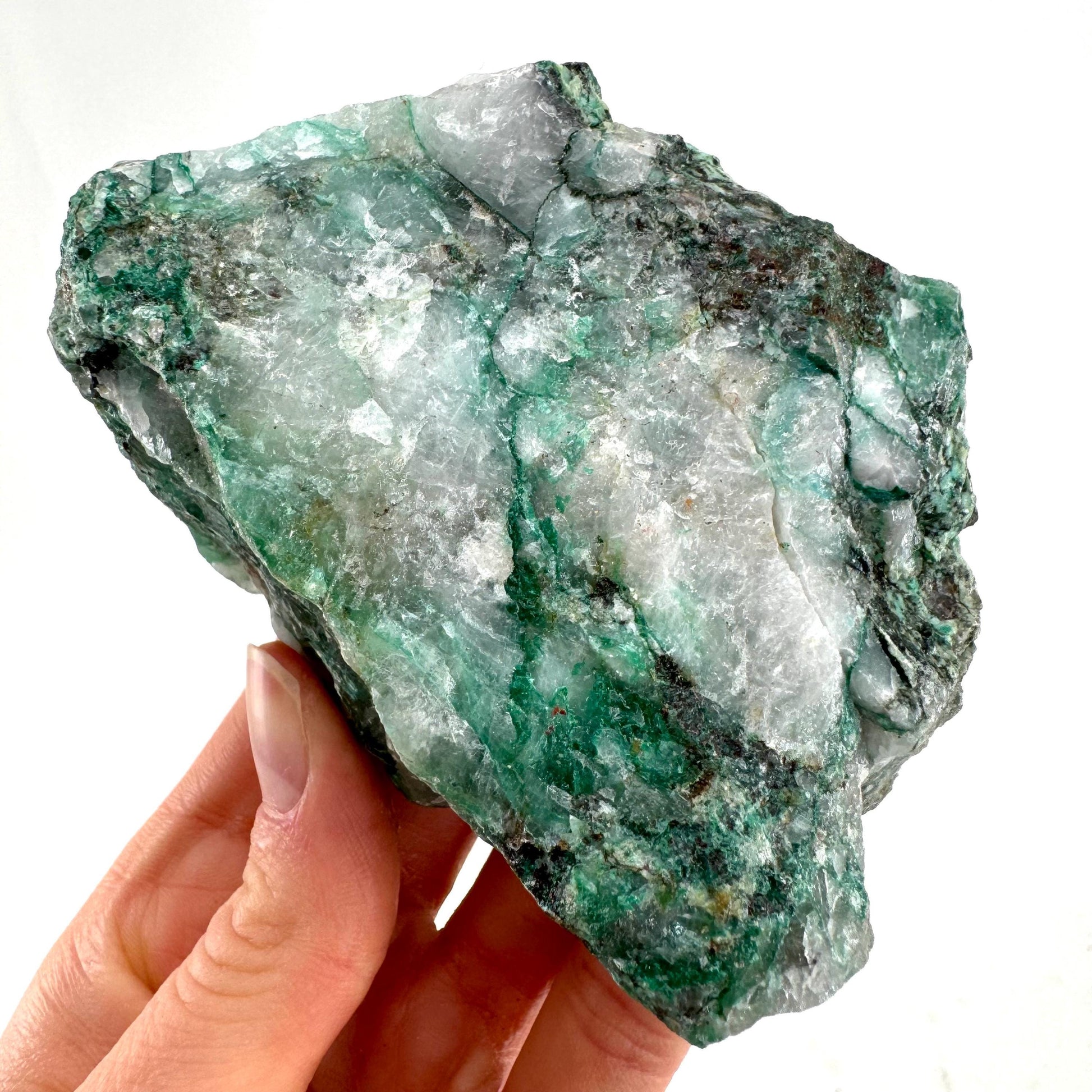 Ajoite in Quartz Specimen, raw ajoite, raw crystals, mineral specimen