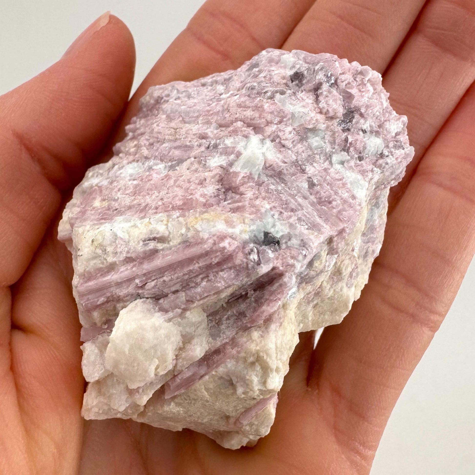 Pink Tourmaline in Quartz (Namibia), raw tourmaline, rubellite, pink tourmaline
