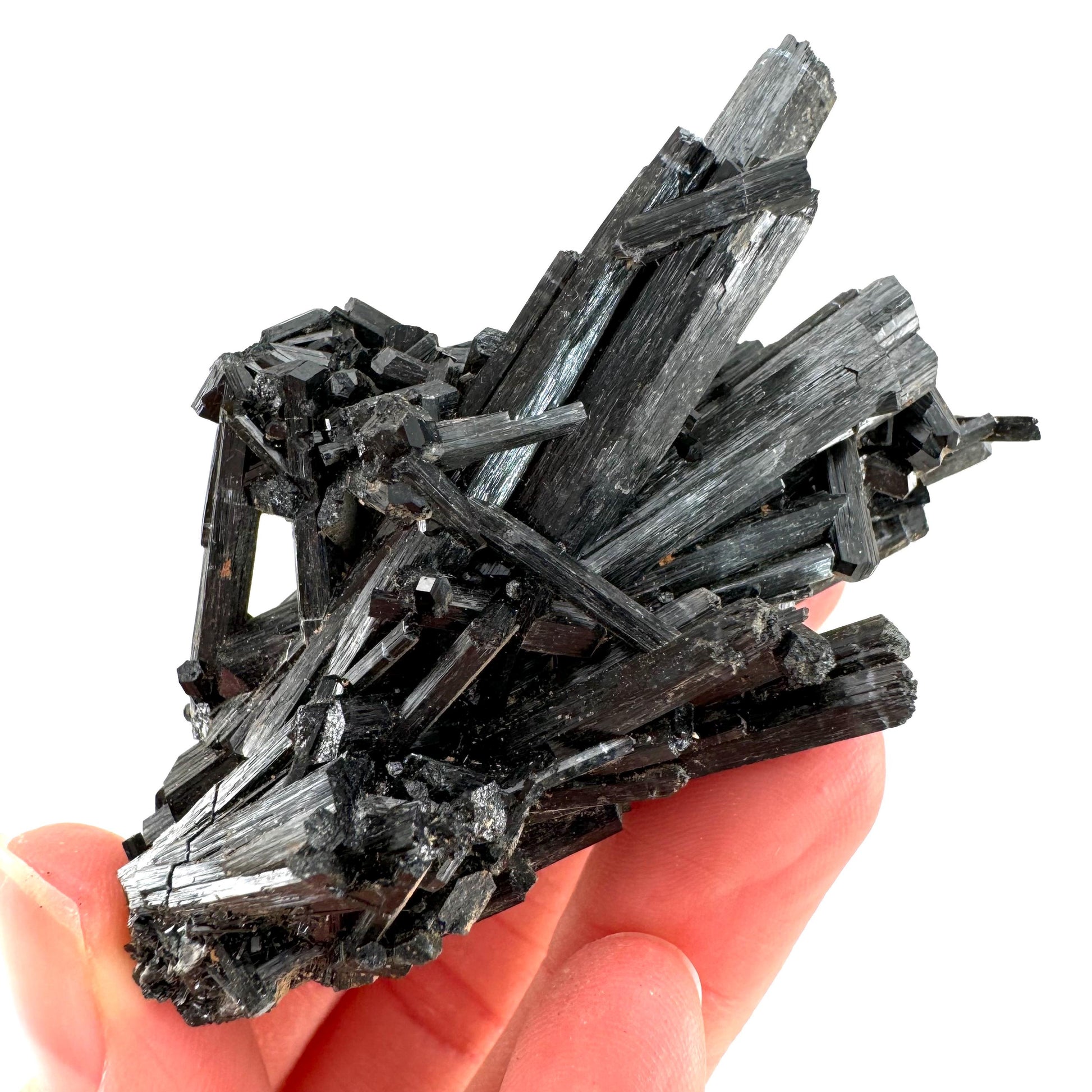 Black tourmaline cluster (Namibia), high grade black tourmaline, tourmaline crystal, black schorl