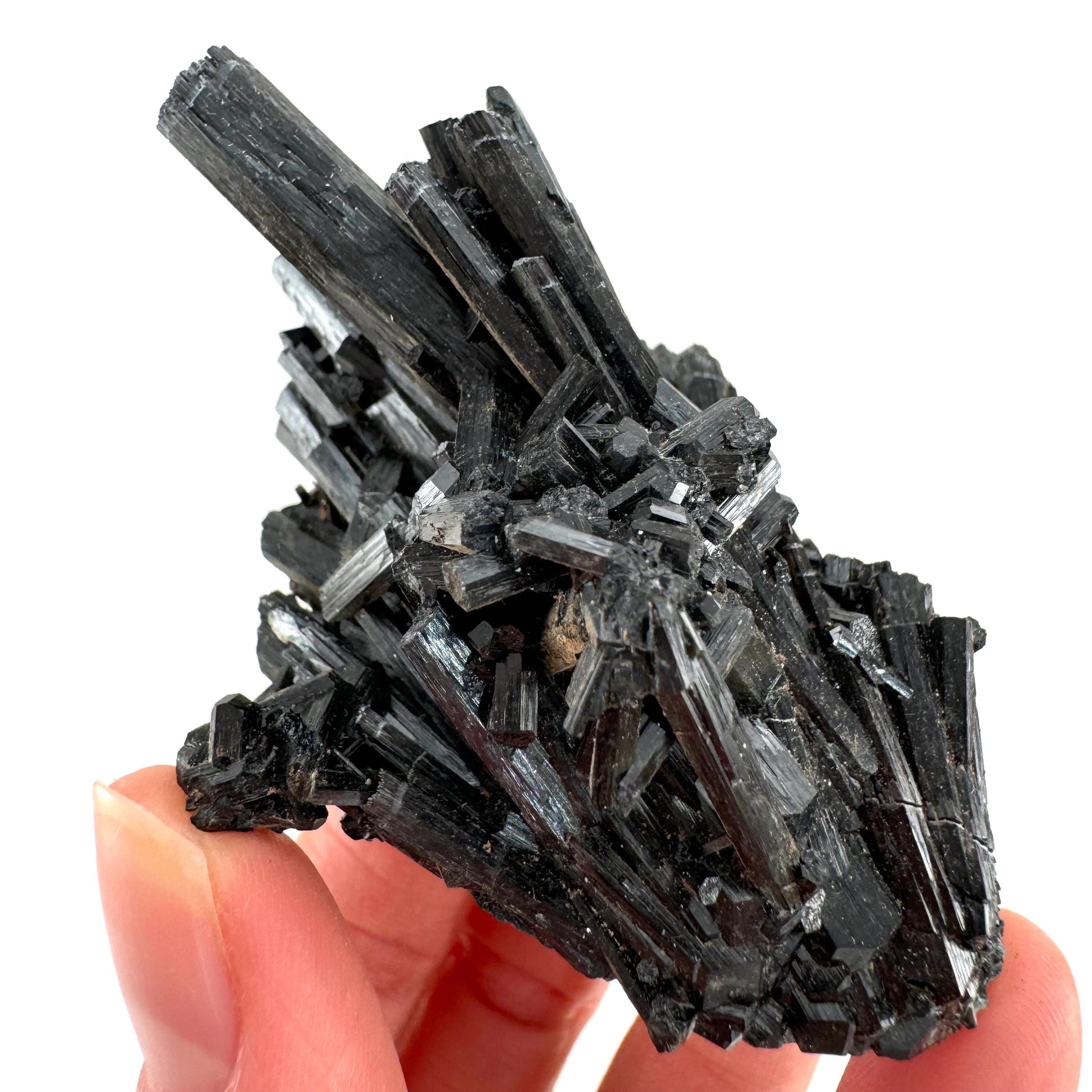 Black tourmaline cluster (Namibia), high grade black tourmaline, tourmaline crystal, black schorl