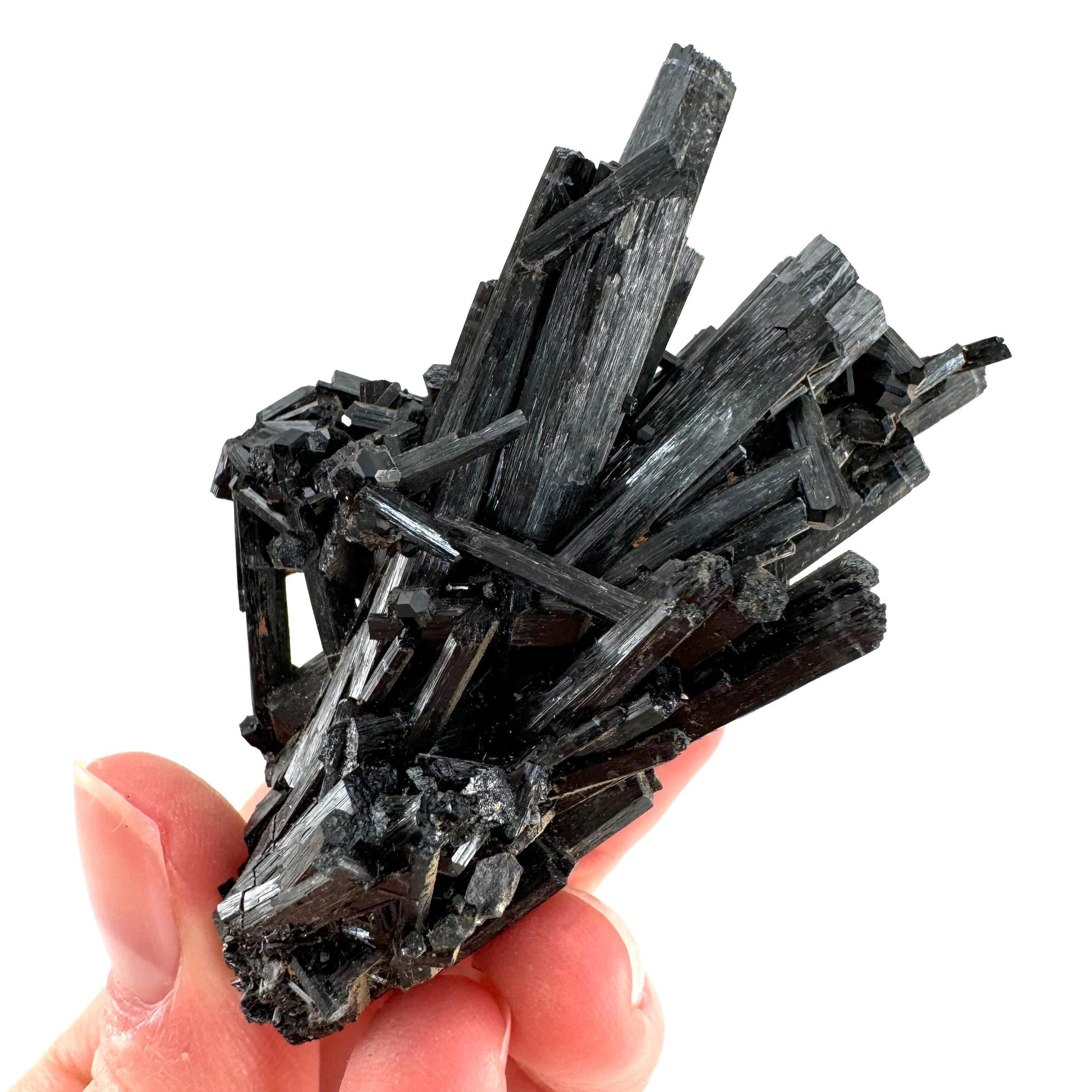 Black tourmaline cluster (Namibia), high grade black tourmaline, tourmaline crystal, black schorl