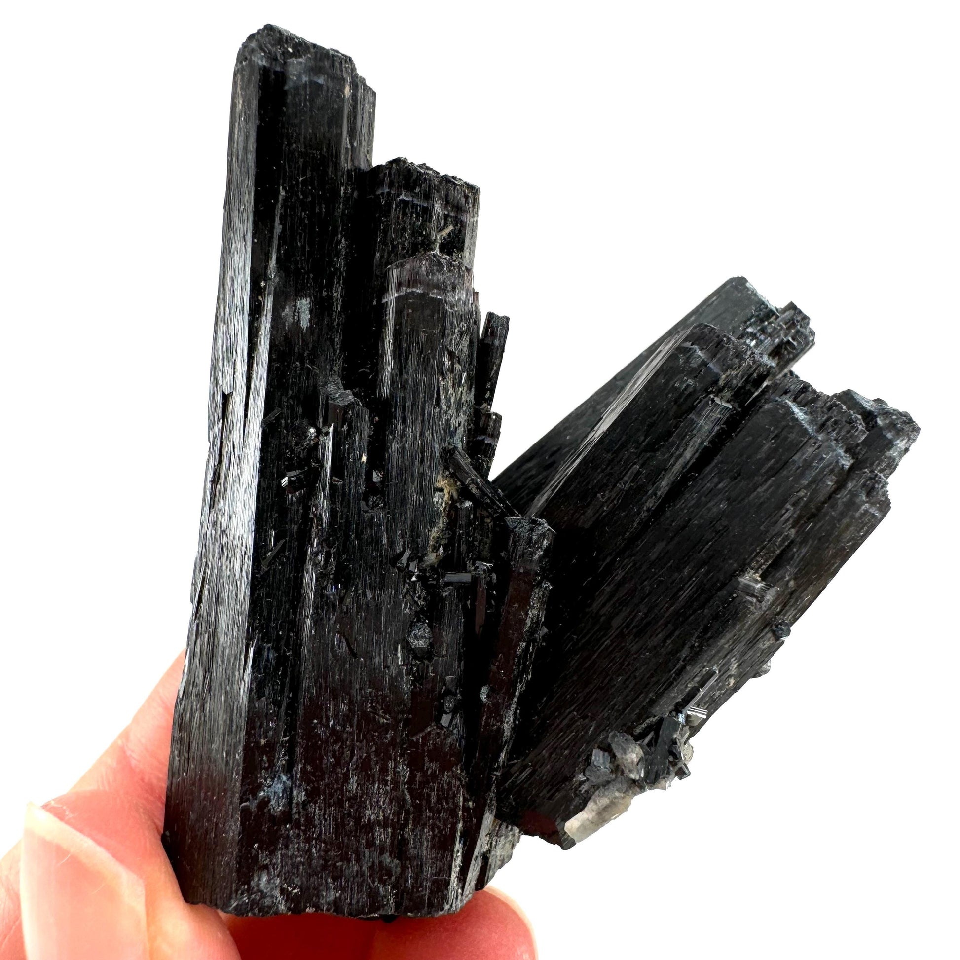 Black tourmaline cluster (Namibia), high grade black tourmaline, tourmaline crystal, black schorl