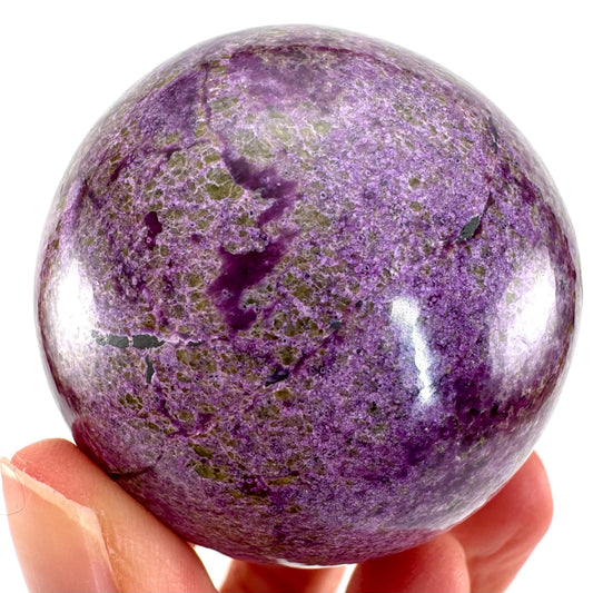 Stichtite Sphere, purple stichtite, polished Stichtite, mineral specimen, stichtite with serpentine, atlantisite