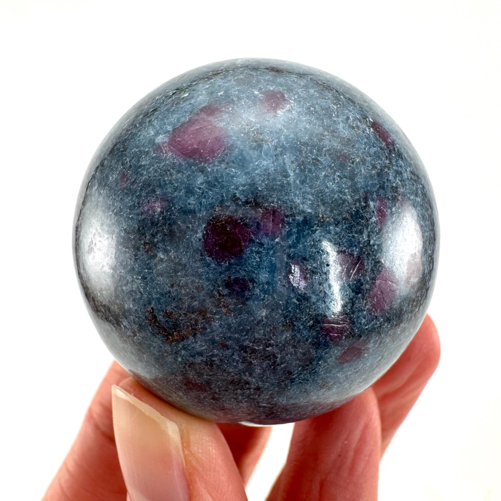 Ruby in Kyanite Sphere (UV Reactive) | Ruby Kyanite crystal ball, polished Kyanite, crystal ball, crystal sphere