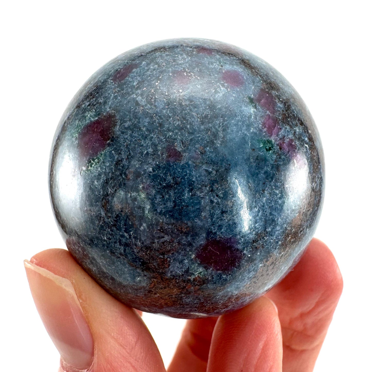 Ruby in Kyanite Sphere (UV Reactive) | Ruby Kyanite crystal ball, polished Kyanite, crystal ball, crystal sphere