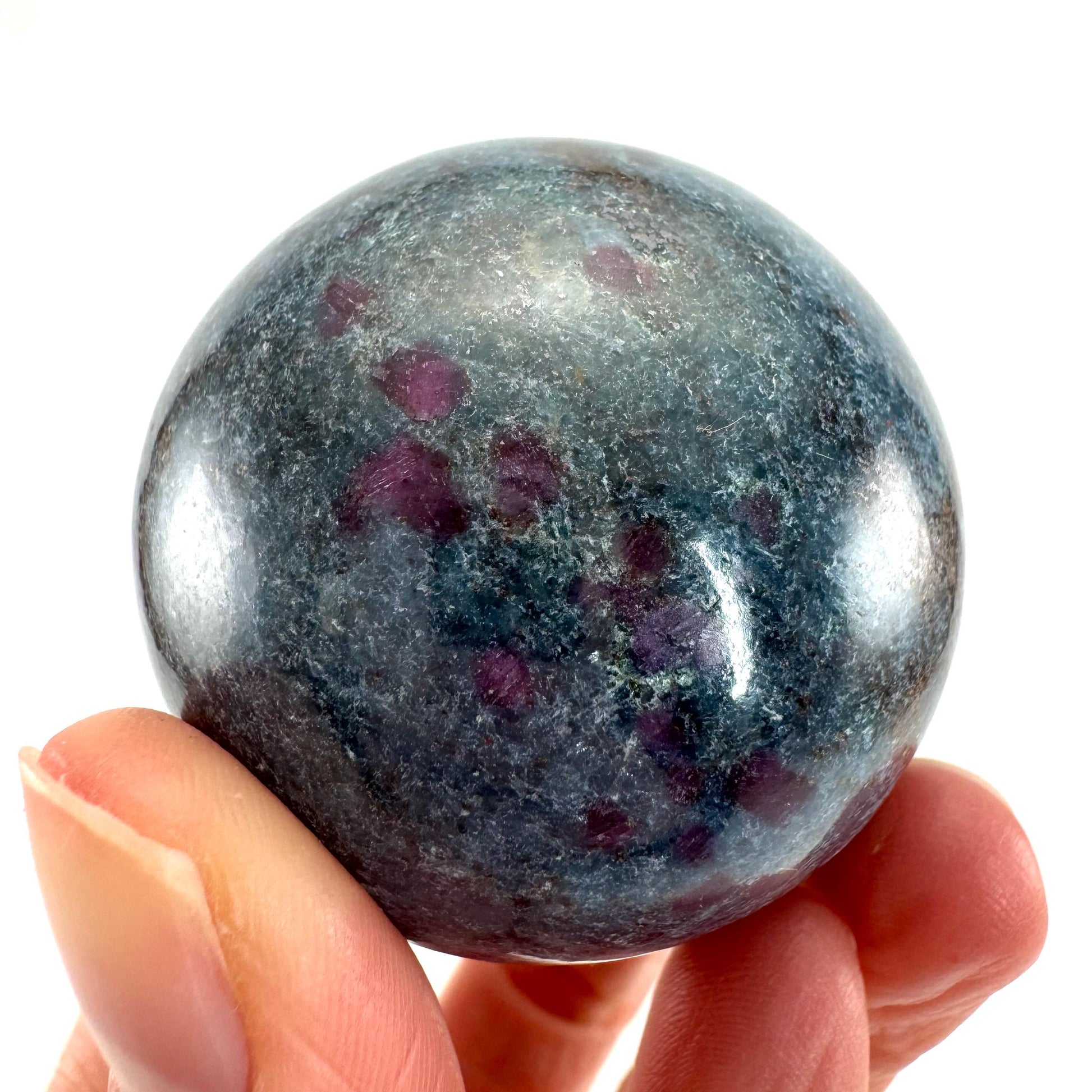 Ruby in Kyanite Sphere (UV Reactive) | Ruby Kyanite crystal ball, polished Kyanite, crystal ball, crystal sphere
