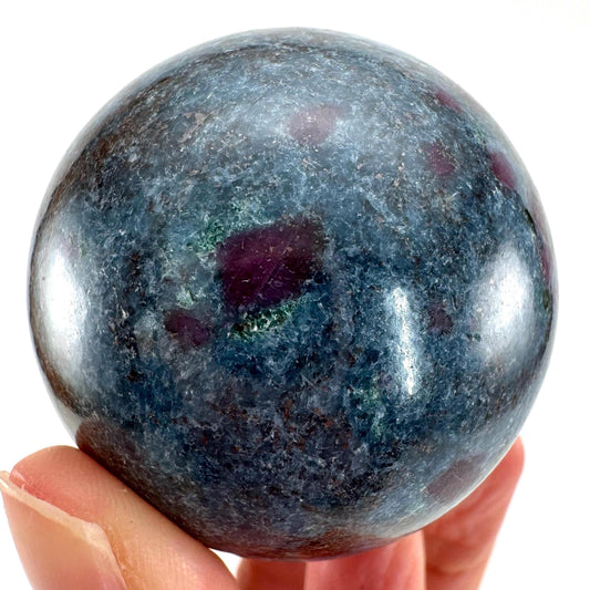 Ruby in Kyanite Sphere (UV Reactive) | Ruby Kyanite crystal ball, polished Kyanite, crystal ball, crystal sphere