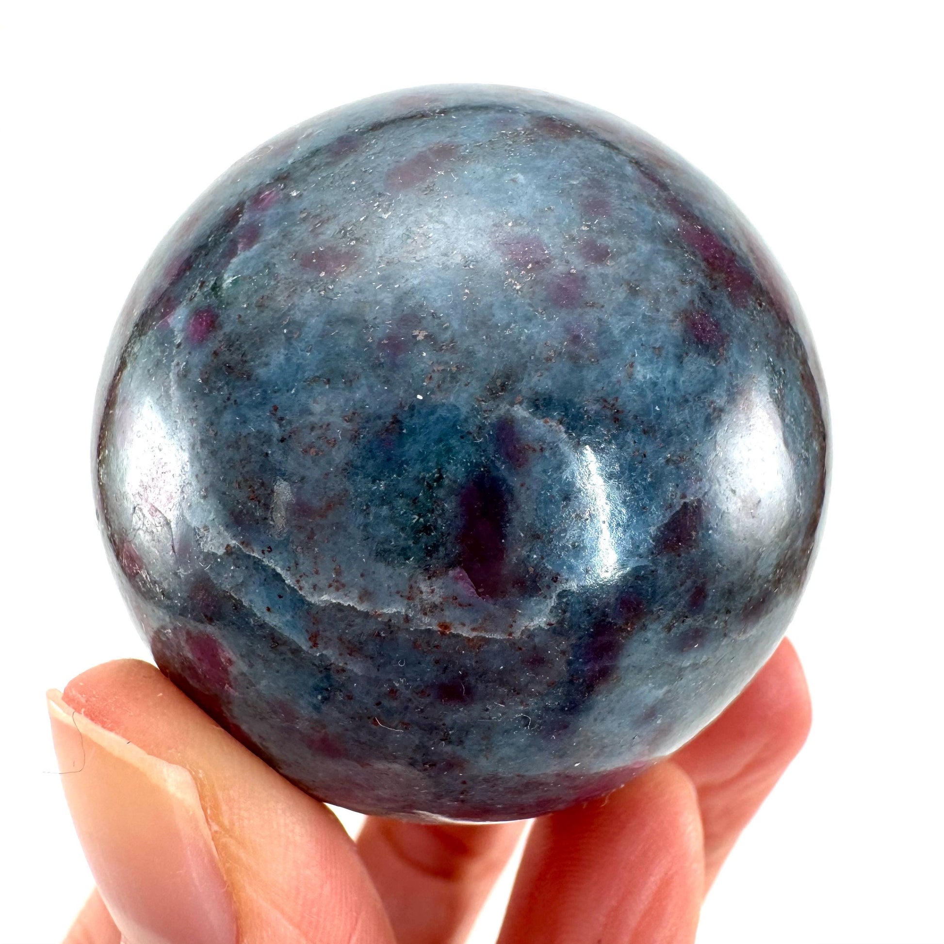 Ruby in Kyanite Sphere (UV Reactive) | Ruby Kyanite crystal ball, polished Kyanite, crystal ball, crystal sphere